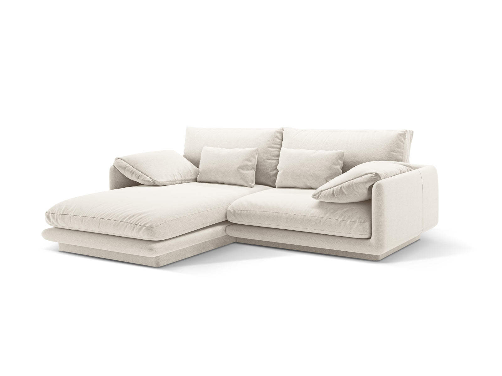 Entdecken Sie das Torino Ecksofa links von Micadoni – ein elegantes 3-Sitzer Velourssofa, das modernen Stil und höchsten Komfort vereint.