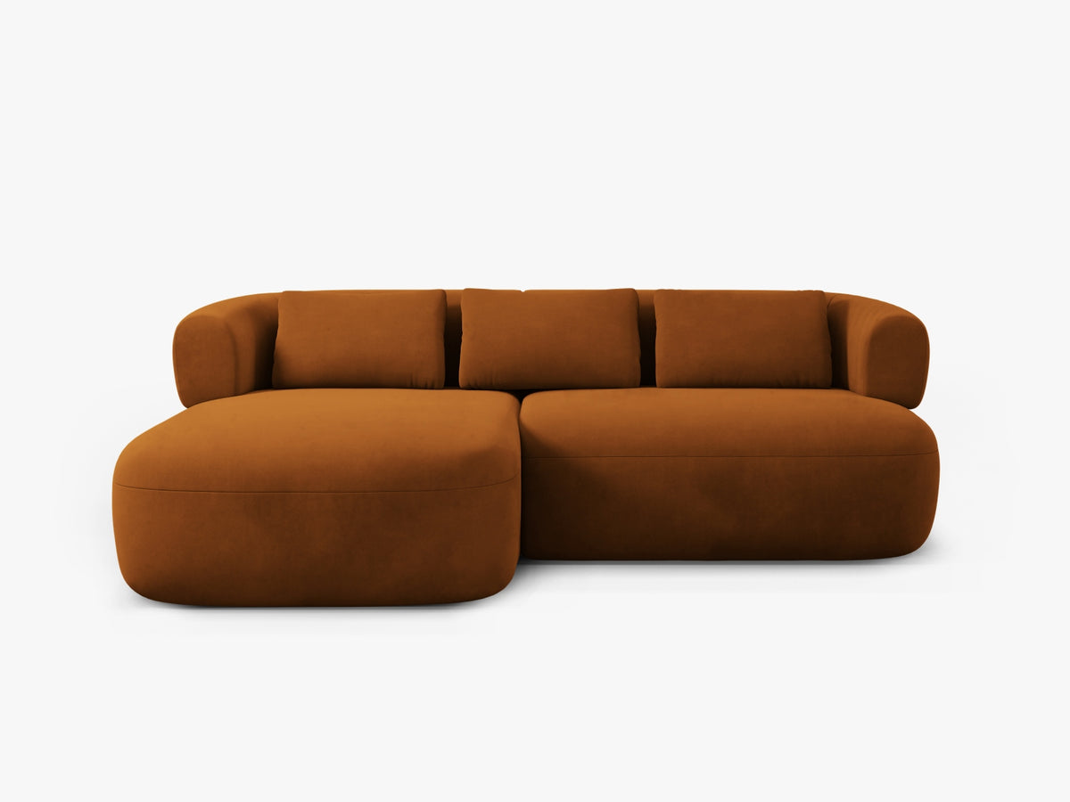 Jenny Velour Ecksofa links 5 Sitzer in Terracotta-Salvador präsentiert im Onlineshop von KAQTU Design AG. L-Sofa links ist von Micadoni