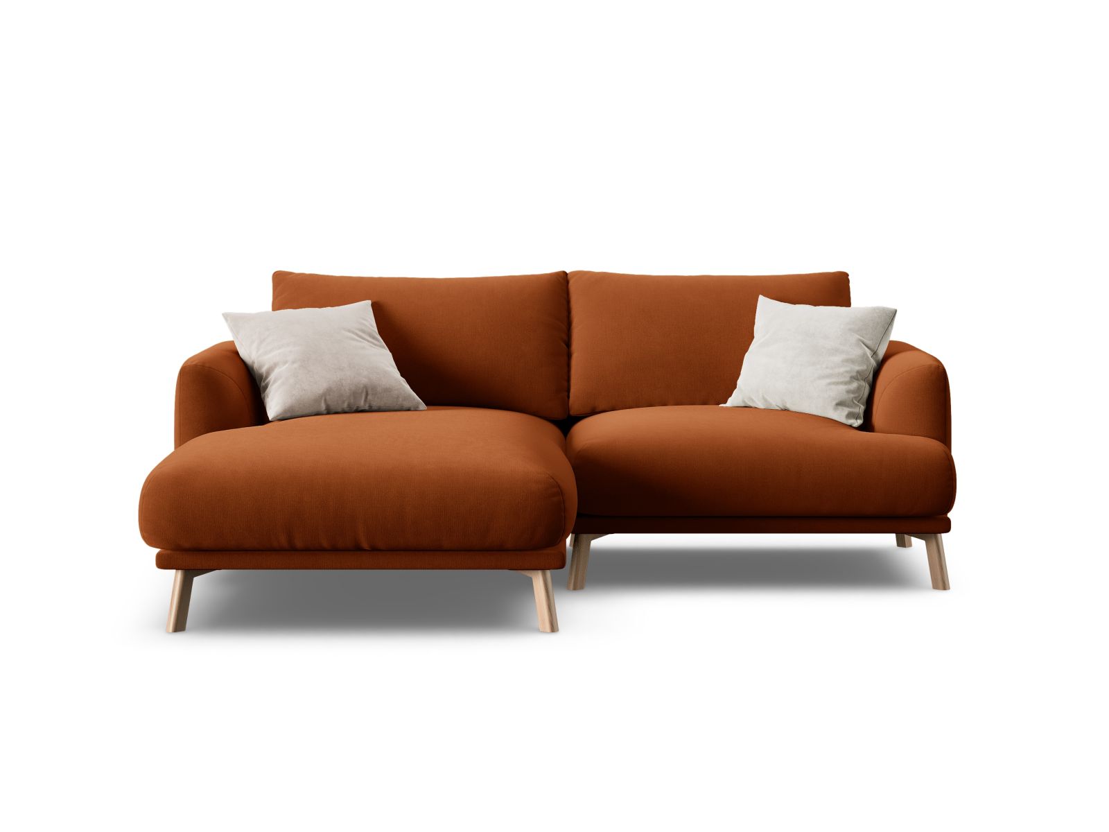 3-Sitzer Ecksofa links Naomi in Terracotta-Salvador präsentiert im Onlineshop von KAQTU Design AG. Ecksofa links ist von Micadoni