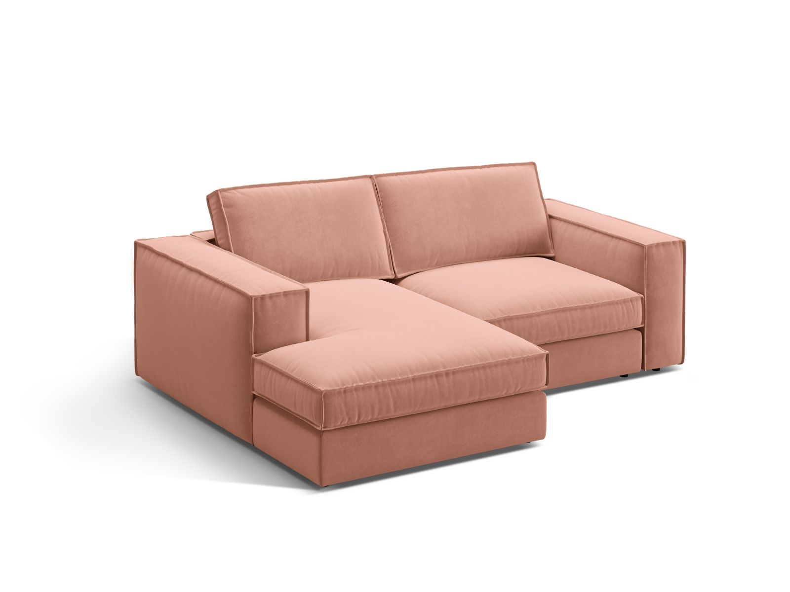 Stylisches 2-Sitzer Ecksofa links Pola in Pink-Salvador, ideal für moderne Wohnräume, erhältlich bei KAQTU Design AG.