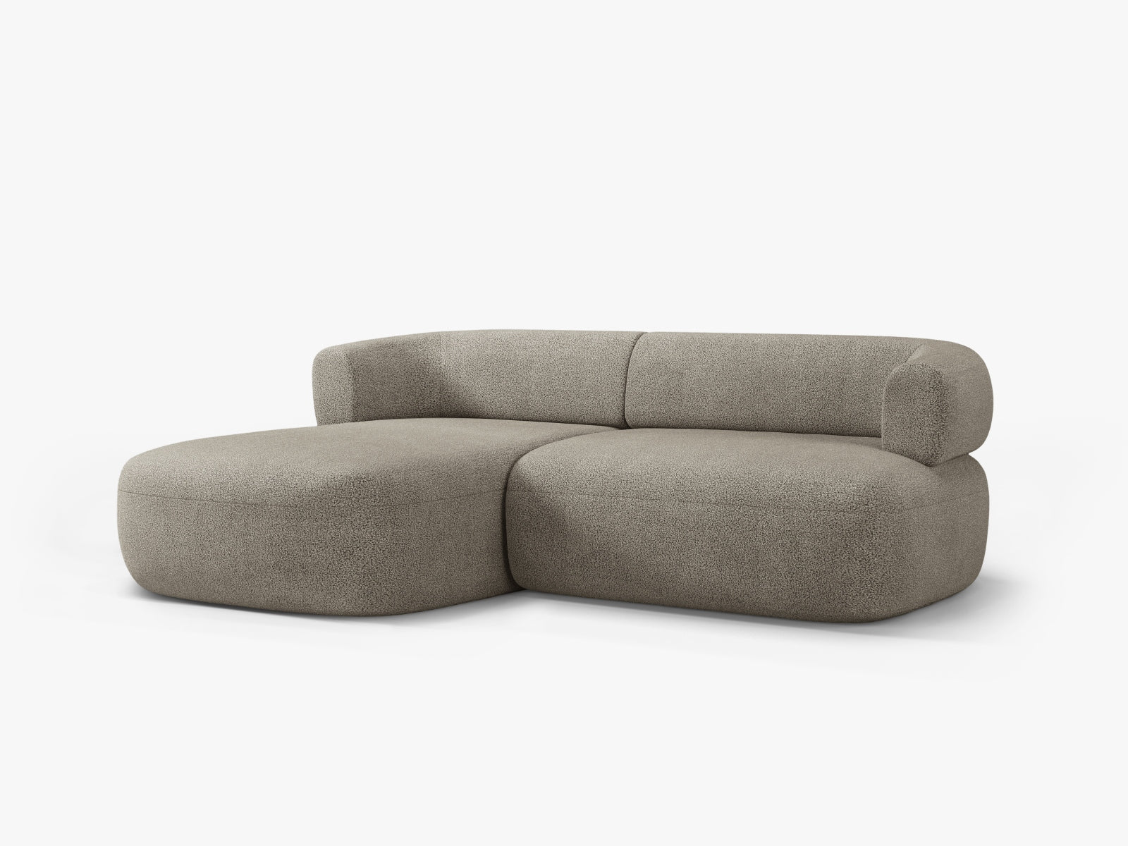 Entdecken Sie das elegante Jenny Boucle Ecksofa links von Micadoni – ein 5-Sitzer, der Komfort und Stil in Ihr Wohnzimmer bringt.