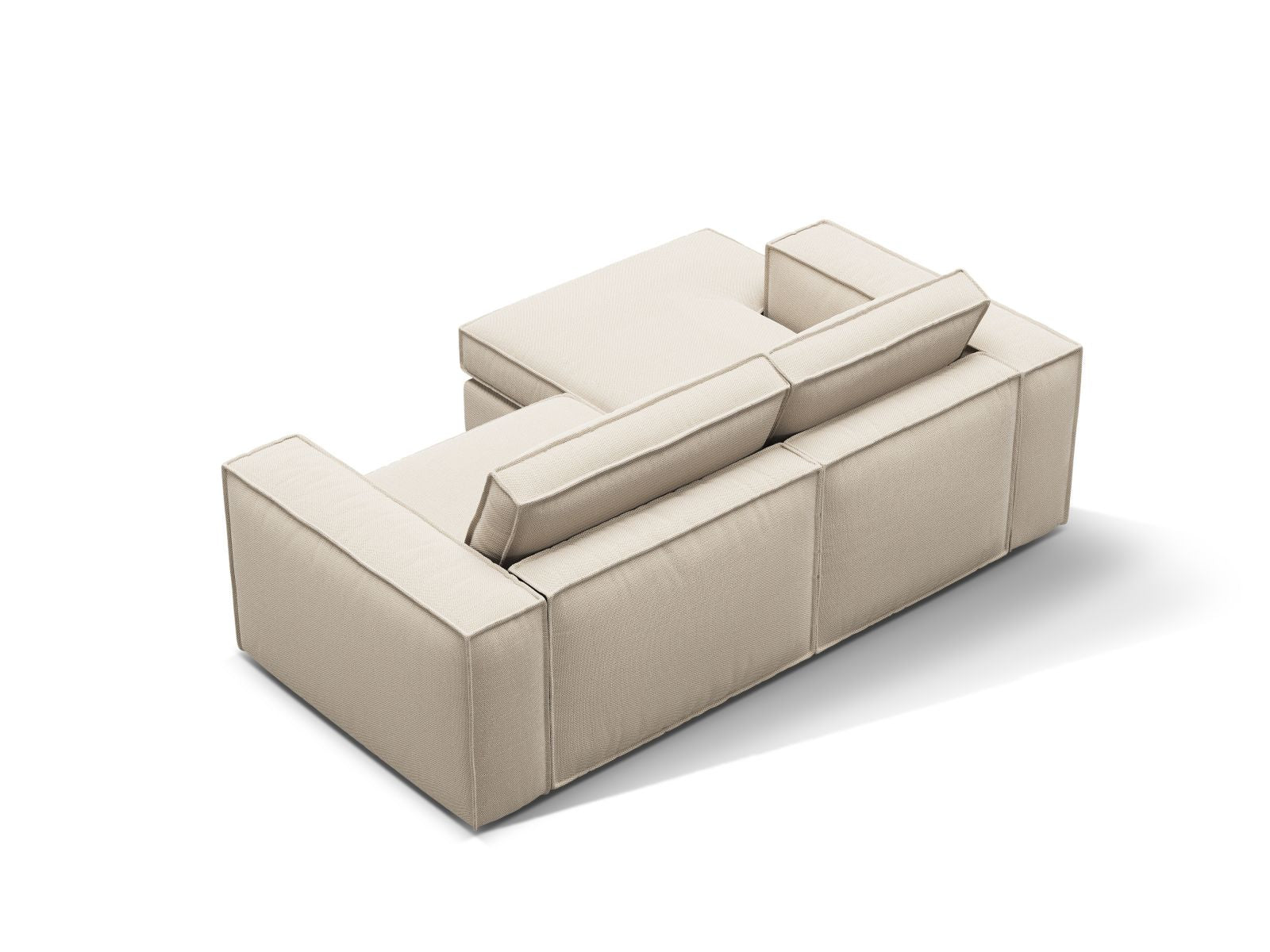 Modulares 2-Sitzer Ecksofa Pola in Beige von Micadoni, linksseitig, elegantes Design für gemütliche Wohnambiente.