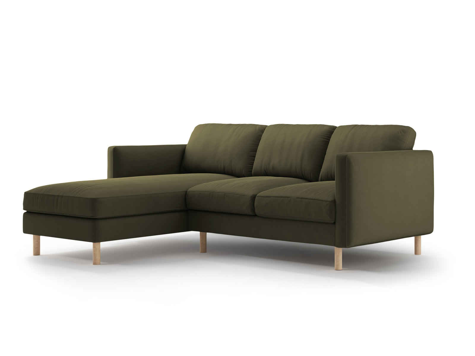 Entdecken Sie das Eden Velour links Ecksofa 3 Sitzer von Micadoni: Hochwertiges Velours, modernes Design und optimaler Komfort für Ihr Zuhause.