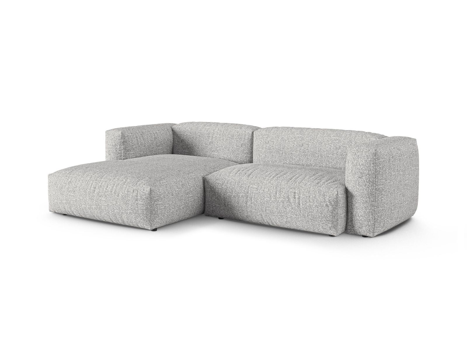 Elegantes 2-Sitzer XL Ecksofa links Martina in Silver-Monet, ideal für stilvolle Wohnräume, präsentiert von Micadoni.