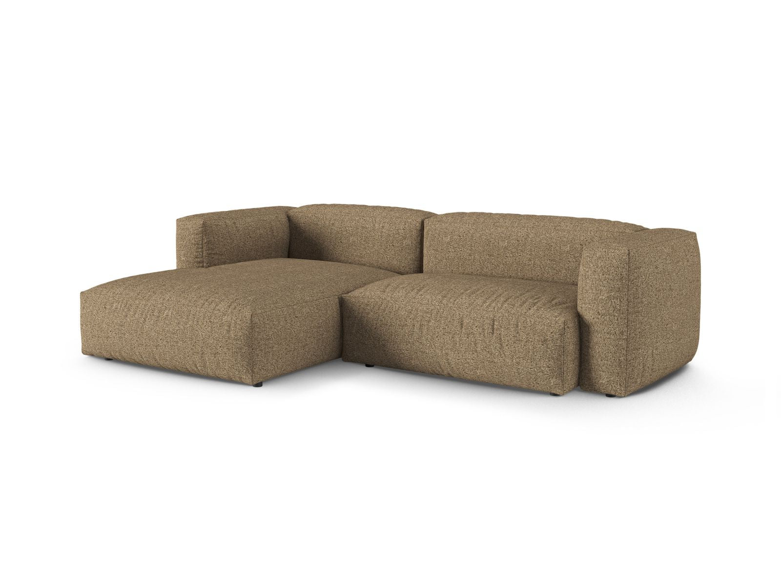 Gemütliches 2-Sitzer XL Ecksofa links Martina in stilvollem Cappuccino, ideal für moderne Wohnräume, von Micadoni.
