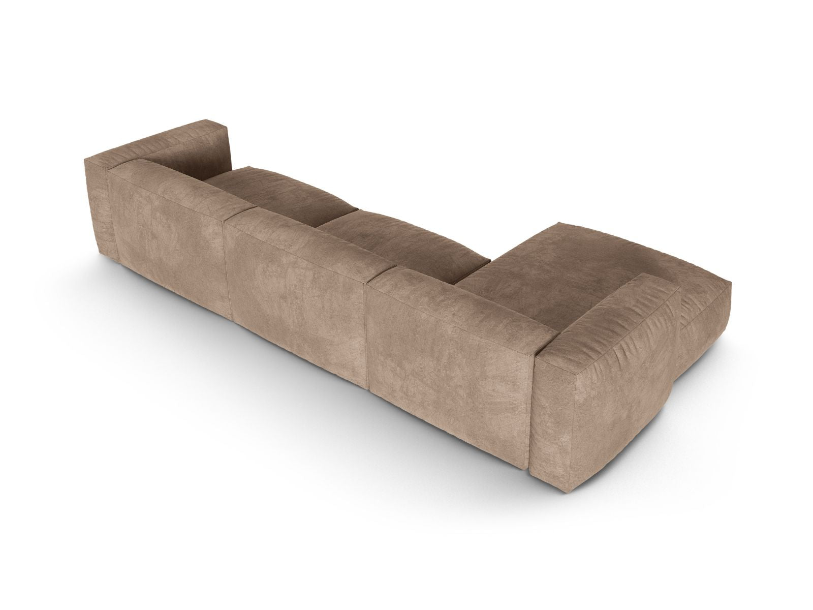Stilvolles 3-Sitzer XL Ecksofa links Martina in edlem Dunkelbeige, perfekt für gemütliche Abende und stilvolle Einrichtung.