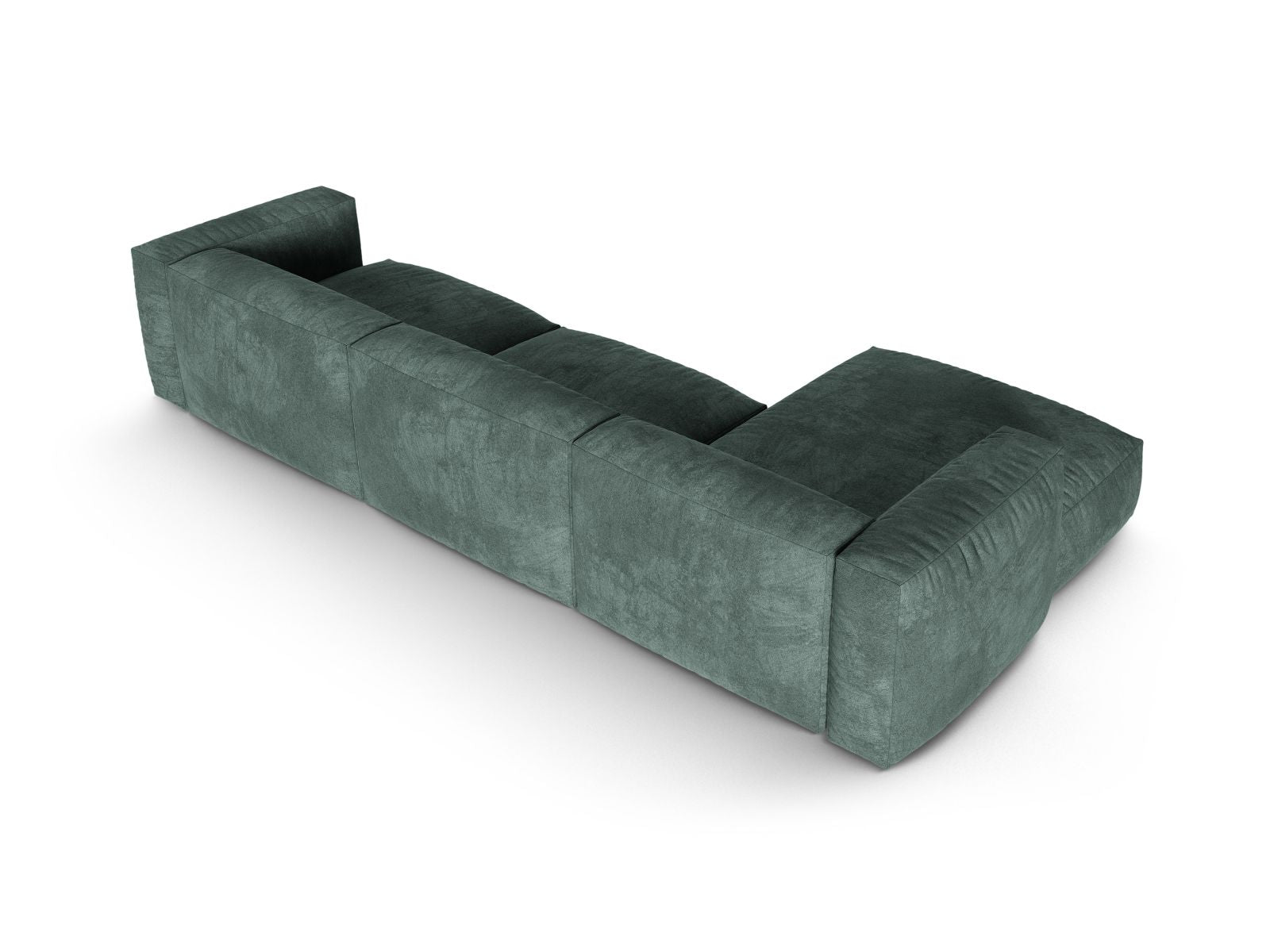 Stilvolles 3-Sitzer XL Ecksofa links Martina in Petrol-Vogue, perfekt für gemütliche und zeitgemäße Wohnlandschaften.