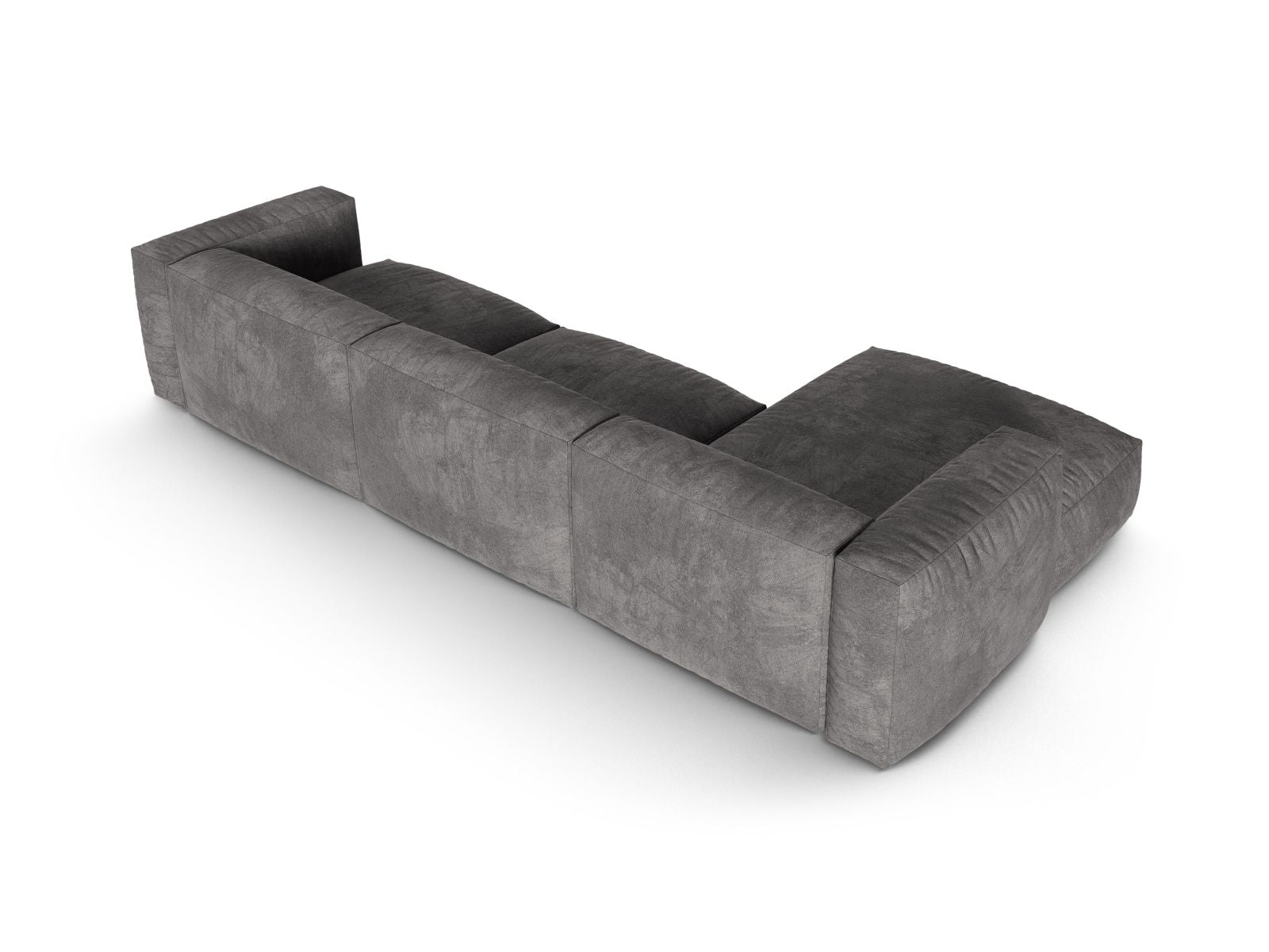 Stilvolles XL 3-Sitzer Ecksofa links Martina in edlem Grau, perfekt für gemütliche und moderne Wohnambiente.
