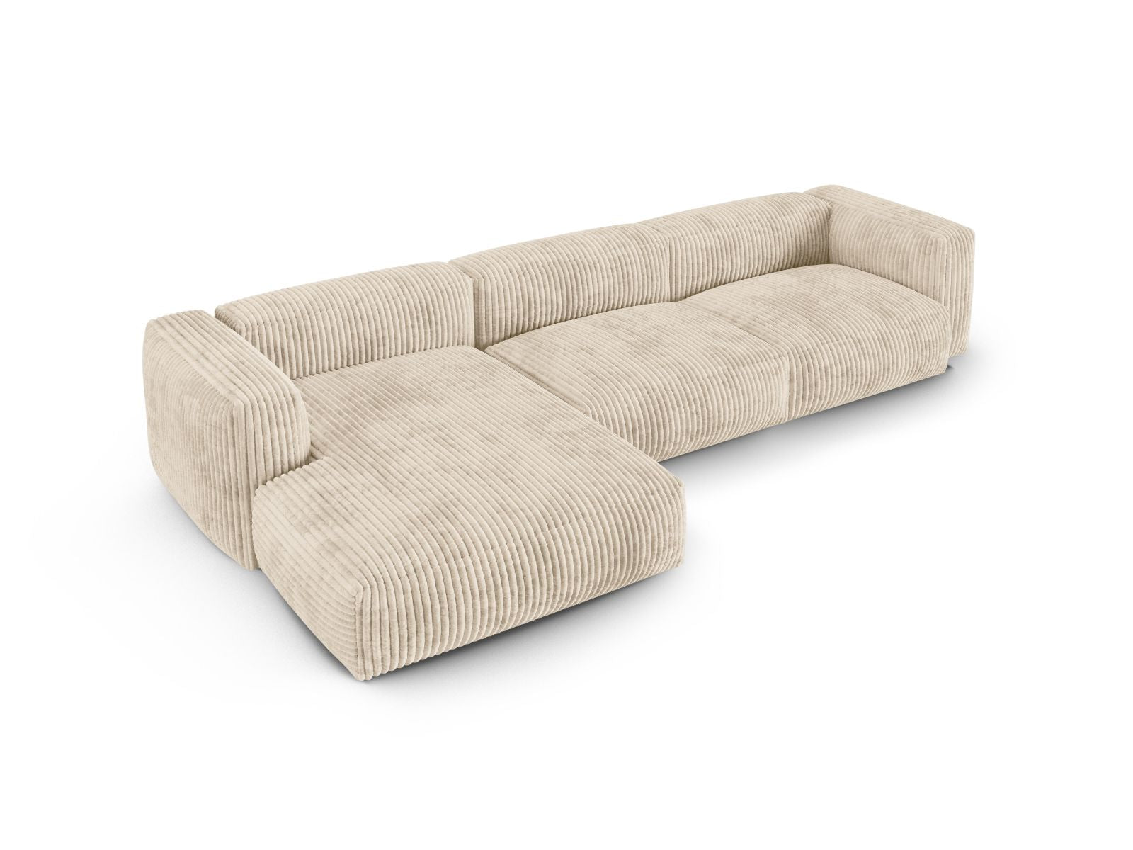 Stylisches 3-Sitzer Ecksofa XL Martina in elegantem Beige, ideal für eine gemütliche und moderne Wohnatmosphäre von Micadoni.
