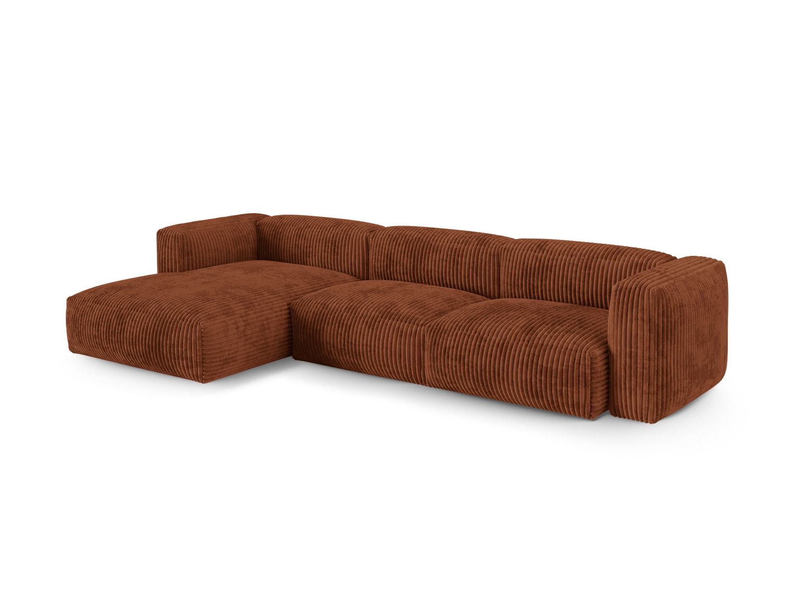 Modulares 3-Sitzer Ecksofa links XL Martina in stilvollem Brick-Tilia, ideal für moderne Wohnräume, von Micadoni.