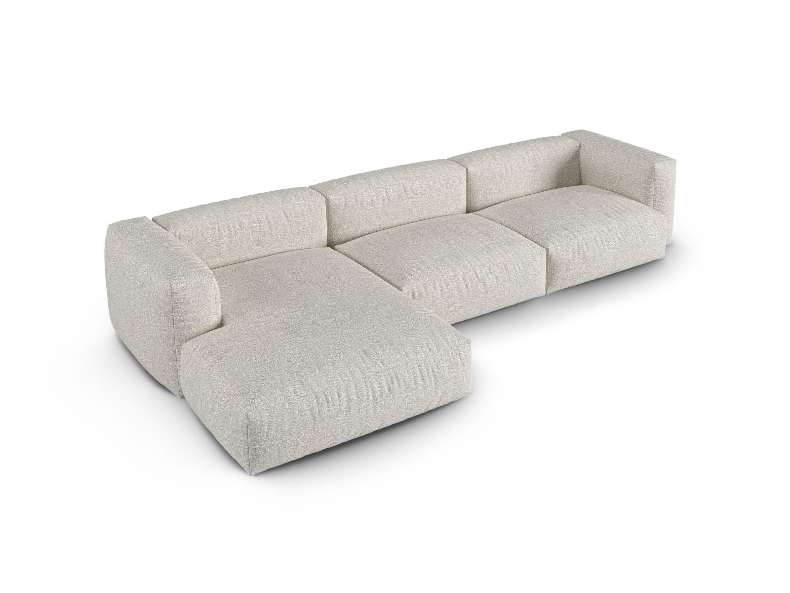 Elegantes XL 3-Sitzer Ecksofa links Martina in modernem Grey Beige Melange, ideal für komfortable und stilvolle Wohnräume.