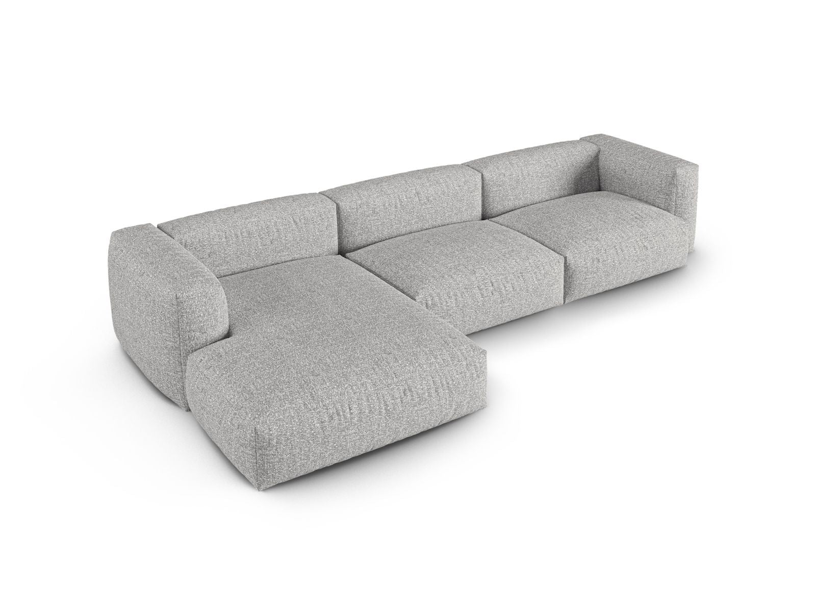 Elegantes XL 3-Sitzer Ecksofa links Martina in Silver-Monet, ideal für stilvolle und komfortable Wohnräume von Micadoni.