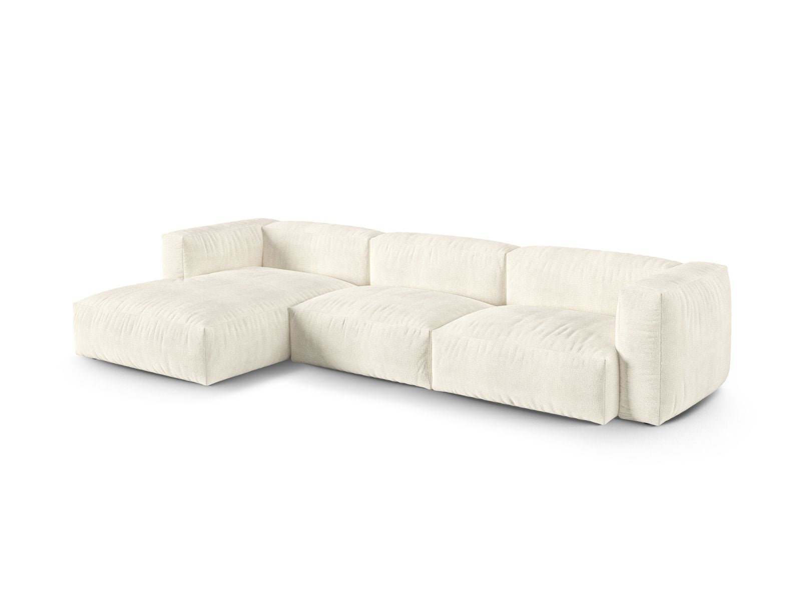 Elegantes 3-Sitzer Ecksofa links XL Martina in Ivory-Monet, ideal für stilvolle Wohnräume, präsentiert von Micadoni.