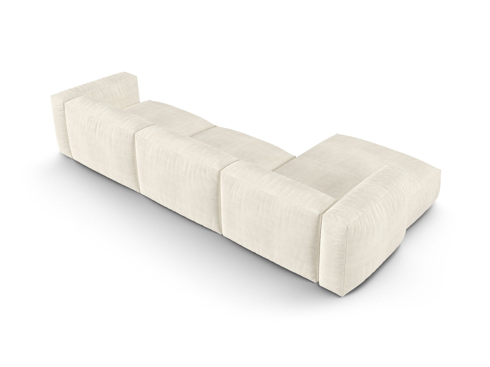 Modulares 3-Sitzer Ecksofa links Martina in Ivory-Monet, perfekt für moderne Wohnkonzepte und gemütliche Entspannungsecken.