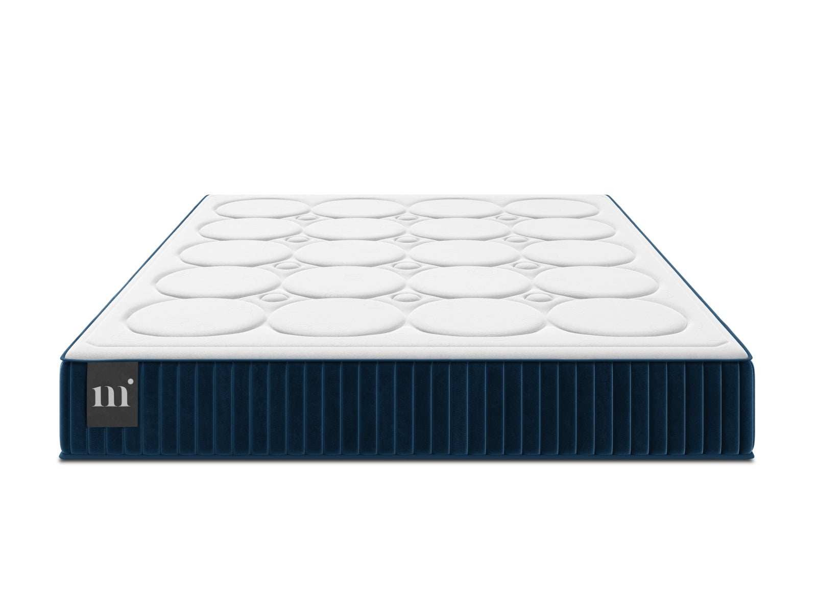 Muara Pocket Spring Matratze in elegantem Weiß und Blau, ideal für erholsamen Schlaf, präsentiert von Micadoni.