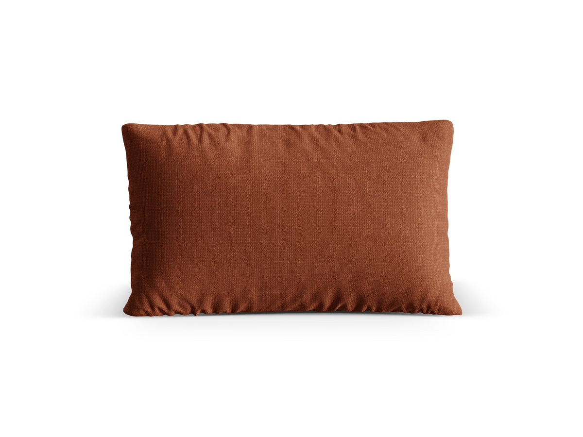 Beiges Deko Kissen Nuria von Micadoni aus Liberty Stoff mit feiner melierter Musterung, Masse 60x17x40 cm, rechteckige Form.