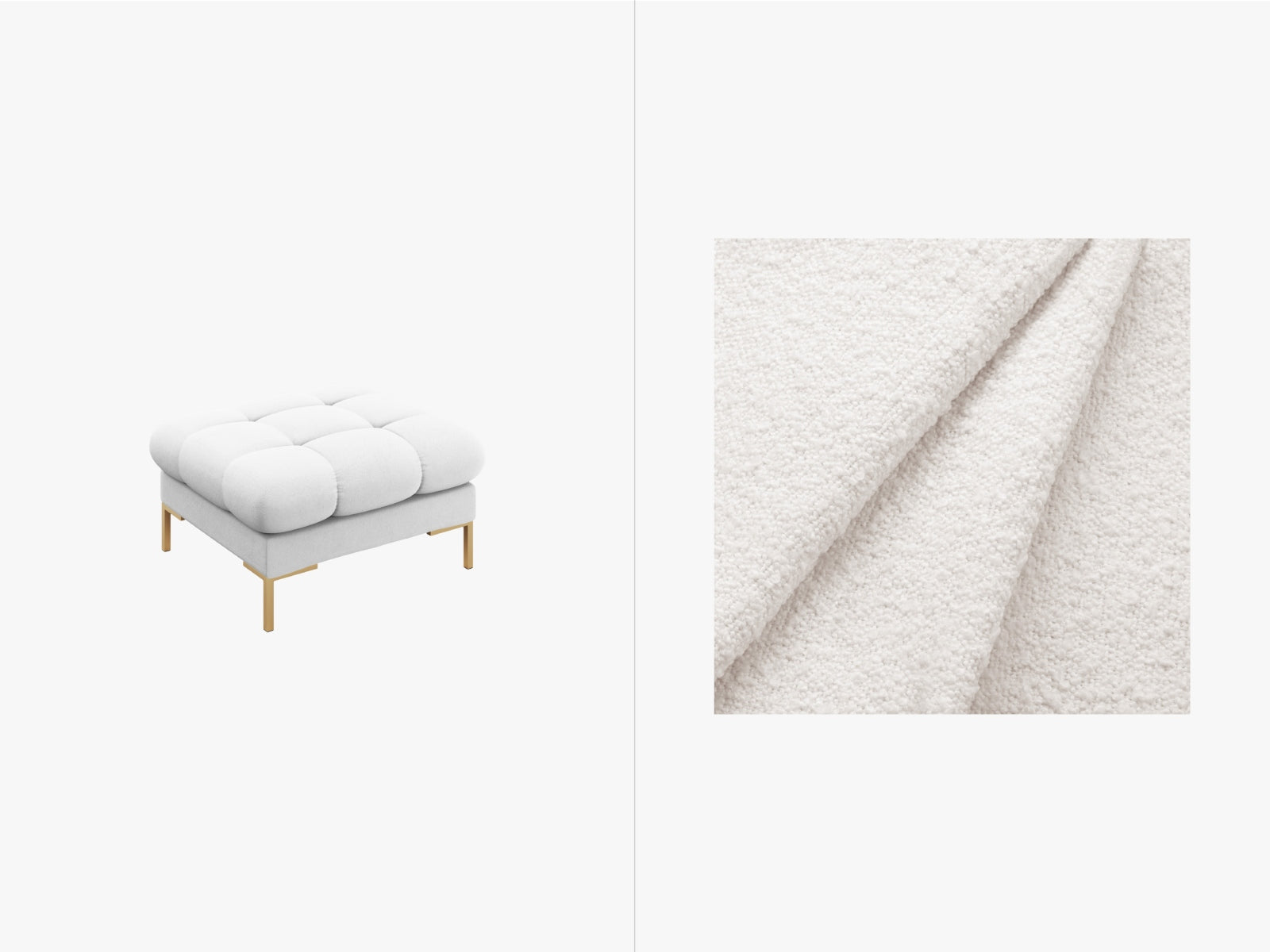 Mamaia Pouf 1 Sitz in White/Gold präsentiert im Onlineshop von KAQTU Design AG. Pouf ist von Micadoni