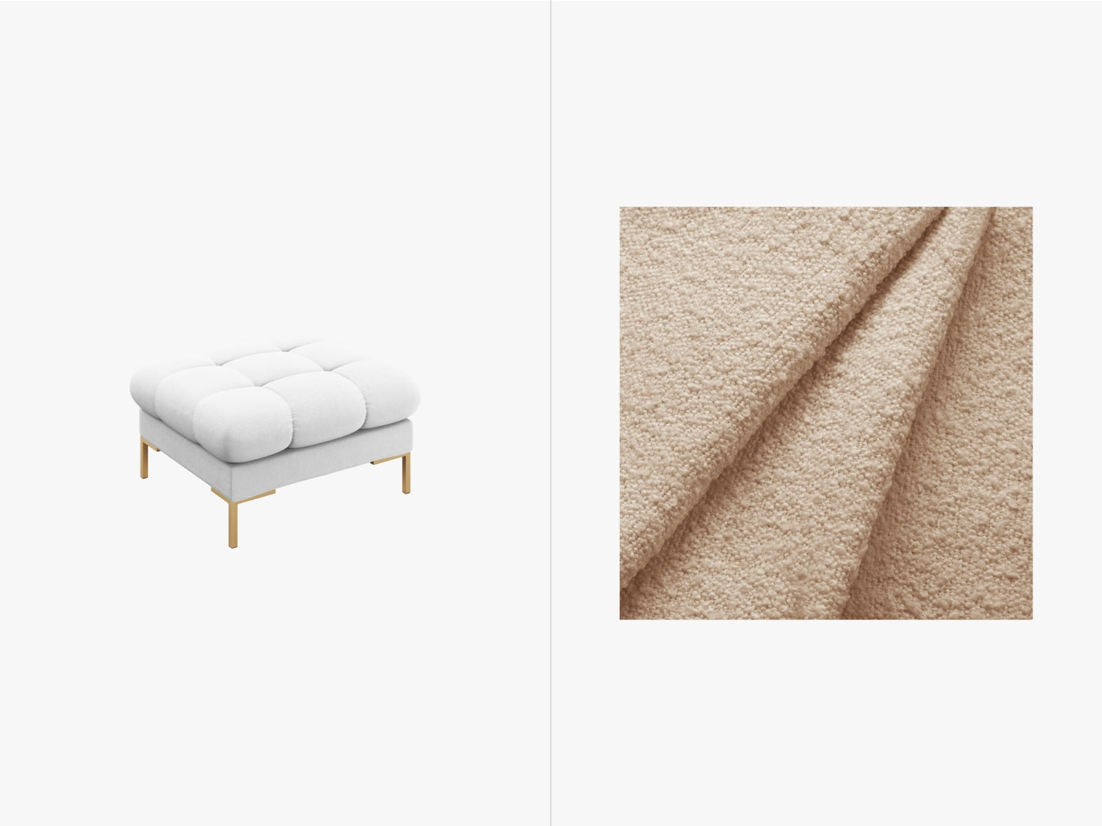 Mamaia Pouf 1 Sitz in Beige/Gold präsentiert im Onlineshop von KAQTU Design AG. Pouf ist von Micadoni