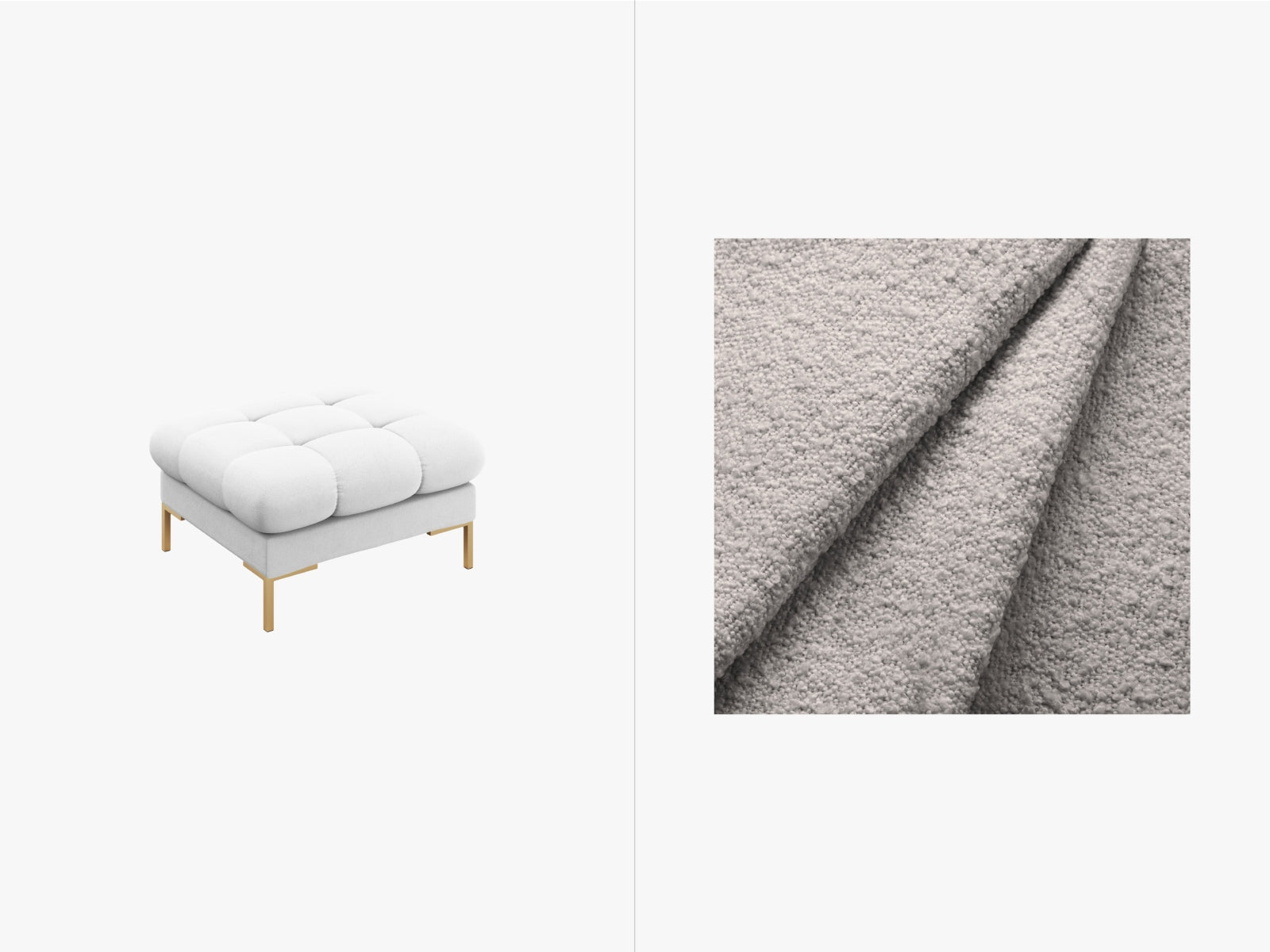 Mamaia Pouf 1 Sitz in Light Grey/Gold präsentiert im Onlineshop von KAQTU Design AG. Pouf ist von Micadoni