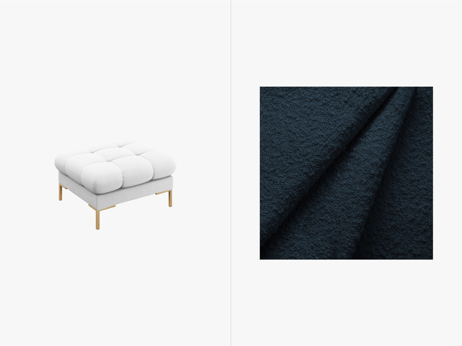 Mamaia Pouf 1 Sitz in Dark Blue/Gold präsentiert im Onlineshop von KAQTU Design AG. Pouf ist von Micadoni