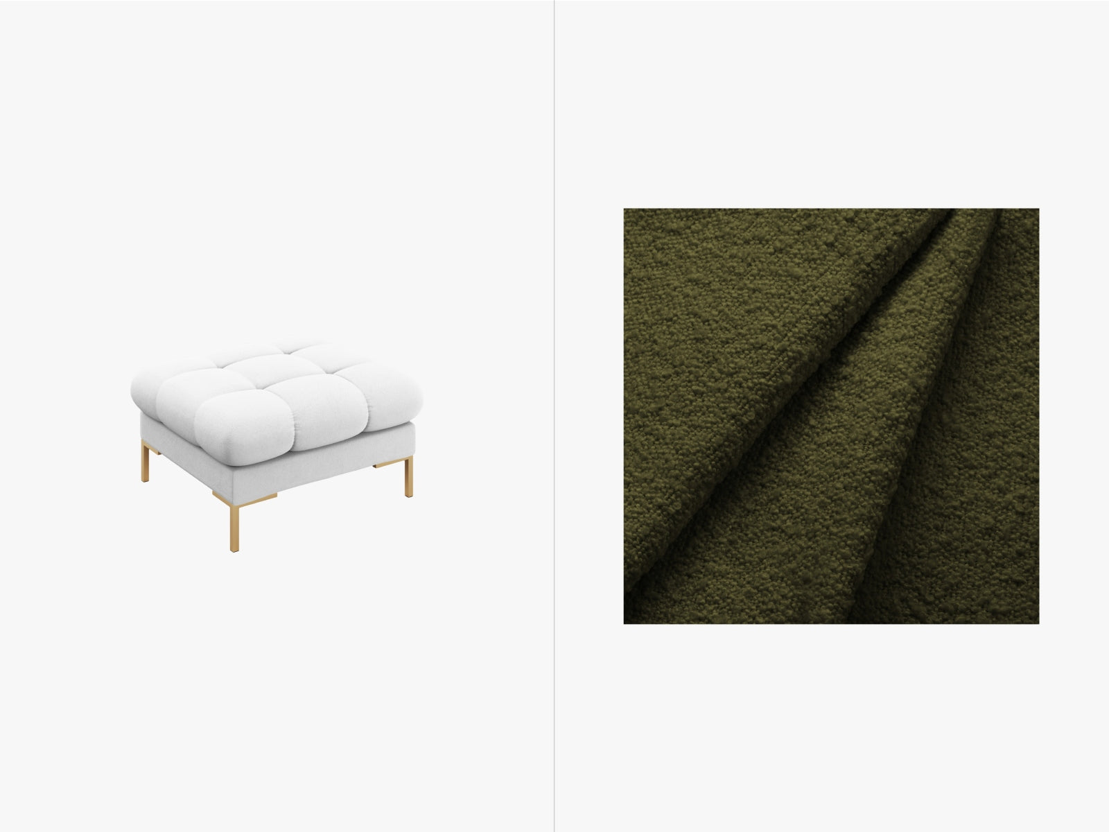 Mamaia Pouf 1 Sitz in Dark Olive Green/Gold präsentiert im Onlineshop von KAQTU Design AG. Pouf ist von Micadoni