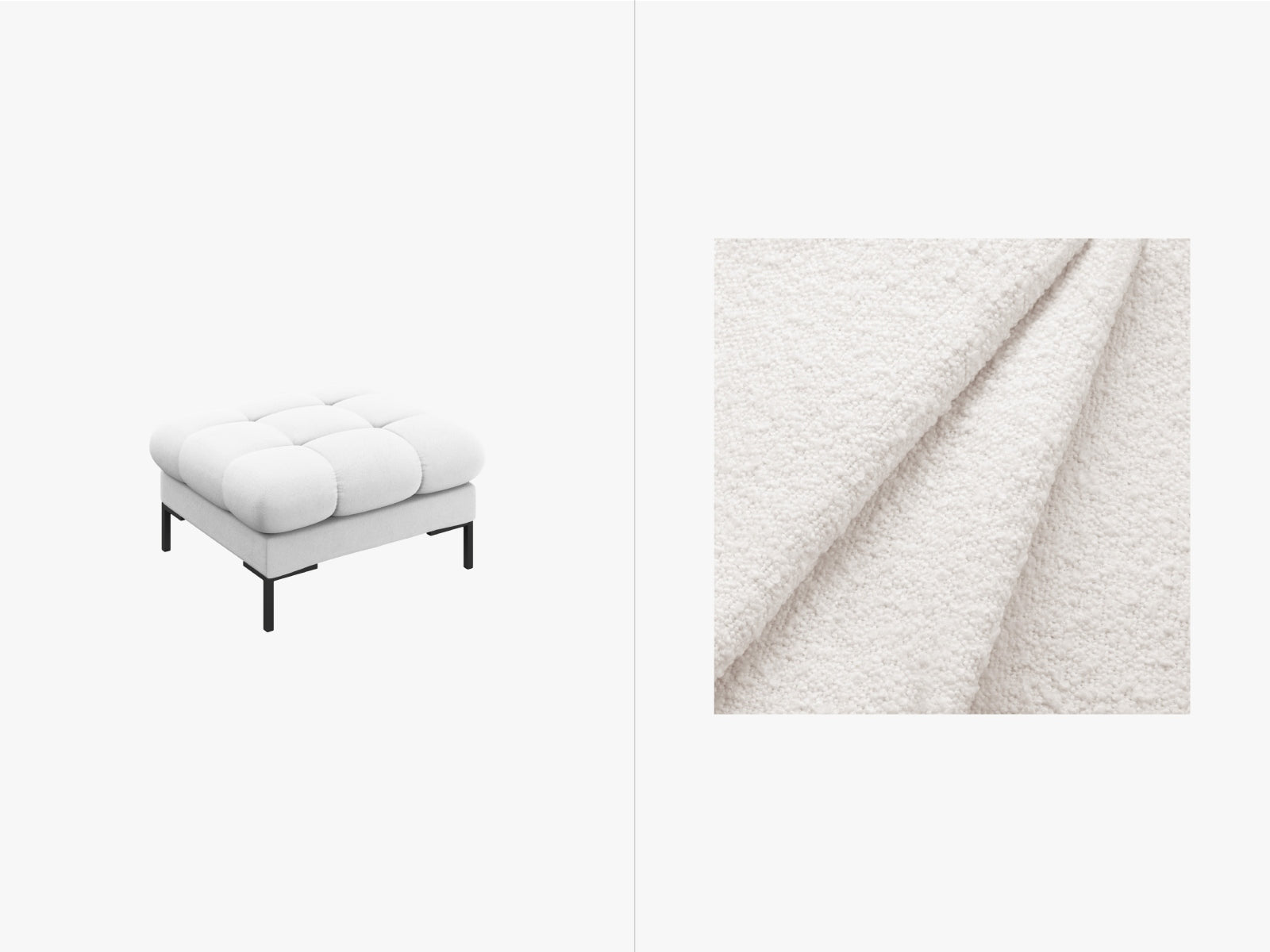 Mamaia Pouf 1 Sitz in White/Schwarz-Baloo präsentiert im Onlineshop von KAQTU Design AG. Pouf ist von Micadoni