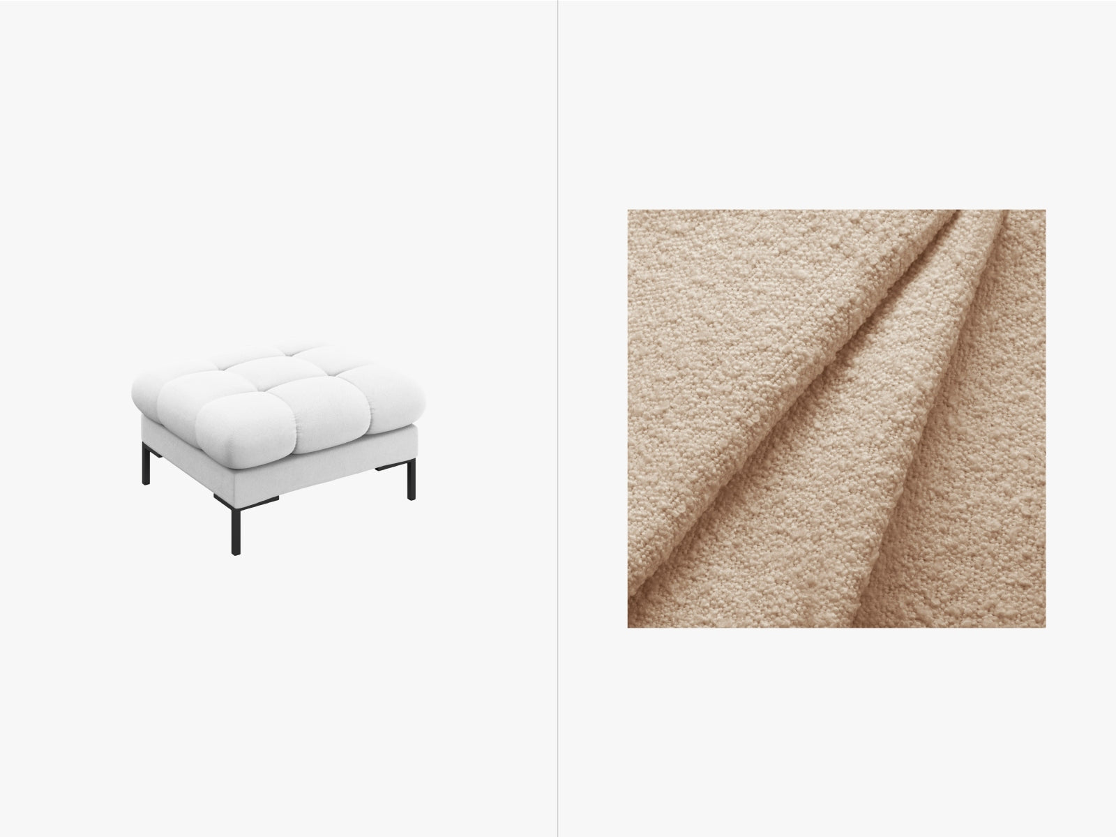Mamaia Pouf 1 Sitz in Beige/Schwarz-Baloo präsentiert im Onlineshop von KAQTU Design AG. Pouf ist von Micadoni