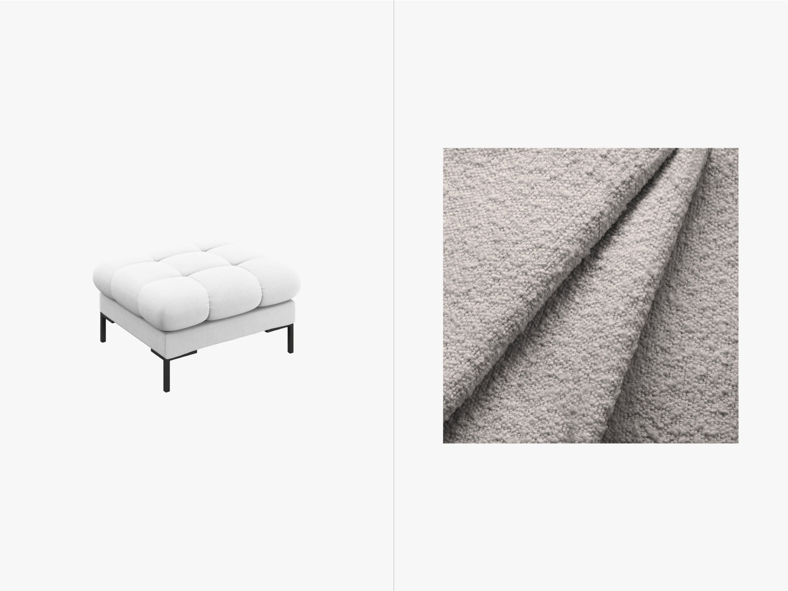 Mamaia Pouf 1 Sitz in Light Grey/Schwarz präsentiert im Onlineshop von KAQTU Design AG. Pouf ist von Micadoni