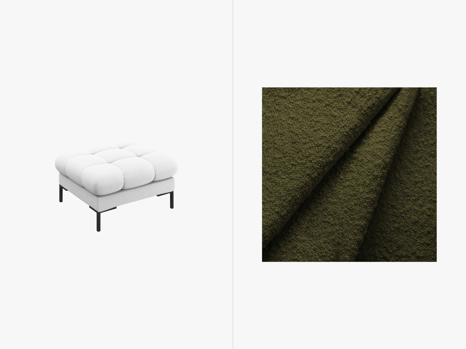 Mamaia Pouf 1 Sitz in Dark Olive Green/Schwarz-Baloo präsentiert im Onlineshop von KAQTU Design AG. Pouf ist von Micadoni