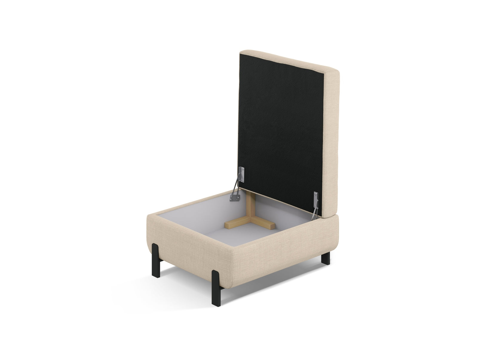 Beige Gloria Pouf mit Stauraum, 1-Sitzer, stilvolles modulares Sofa von Micadoni, ideal für moderne Wohnräume.
