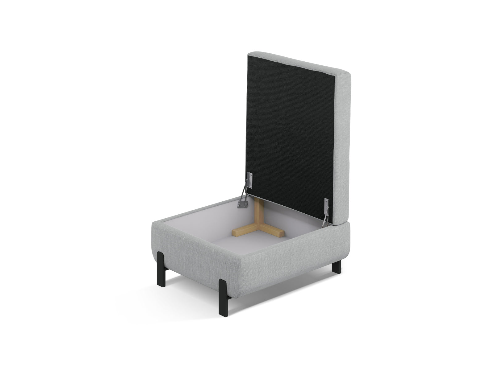 Gloria Pouf mit Stauraum 1 Sitzer in Light Grey-Bjorn präsentiert im Onlineshop von KAQTU Design AG. Modulares Sofa ist von Micadoni