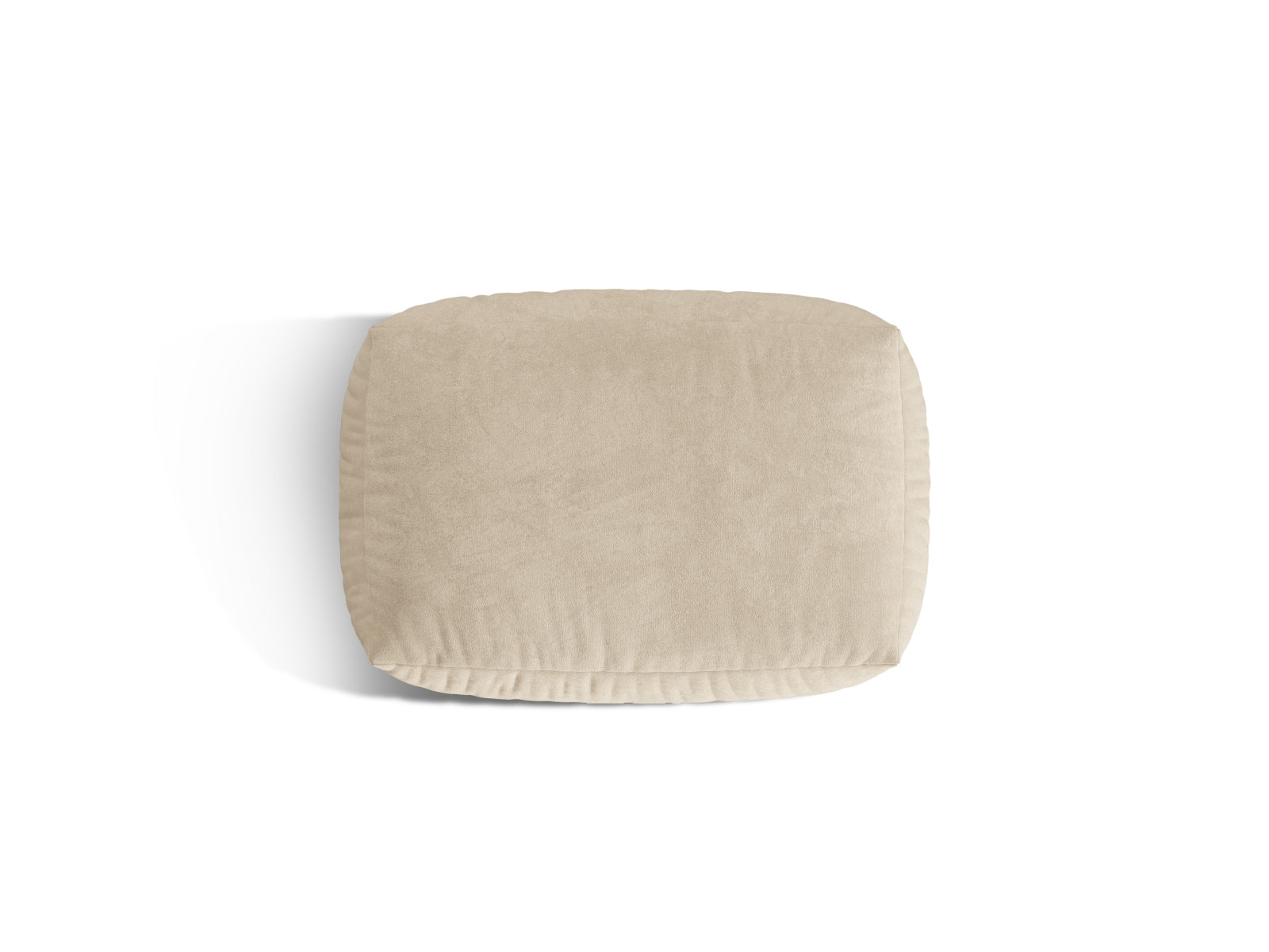 Moderner Martina Pouf in sanftem Beige, ideal für gemütliche Sitzgelegenheiten und als dekoratives Element in Ihrem Wohnraum.