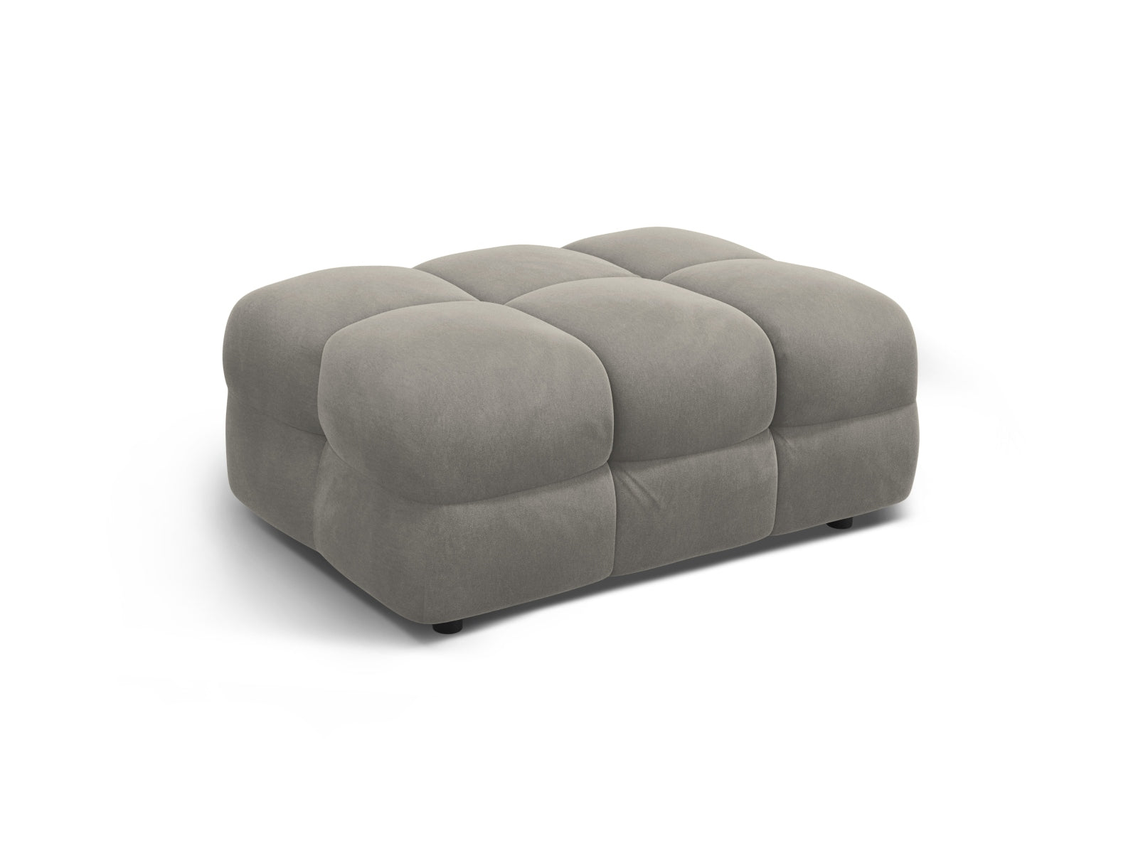 Eleganter Kendal Velour Pouf in Dunkelgrau, ideal für modulares Sofa-Design, bietet stilvolle Sitzgelegenheit und modernen Komfort.