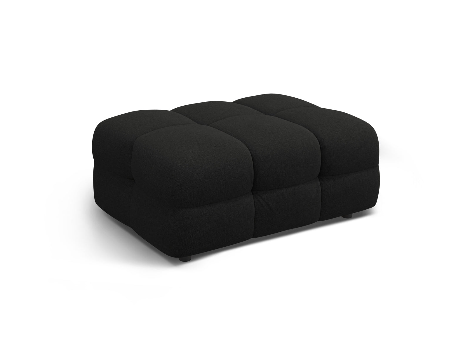 Eleganter Kendal Pouf 1 Sitzer in stilvollem Schwarz, ideal für modulares Sofa-Design von Micadoni, erhältlich bei KAQTU.