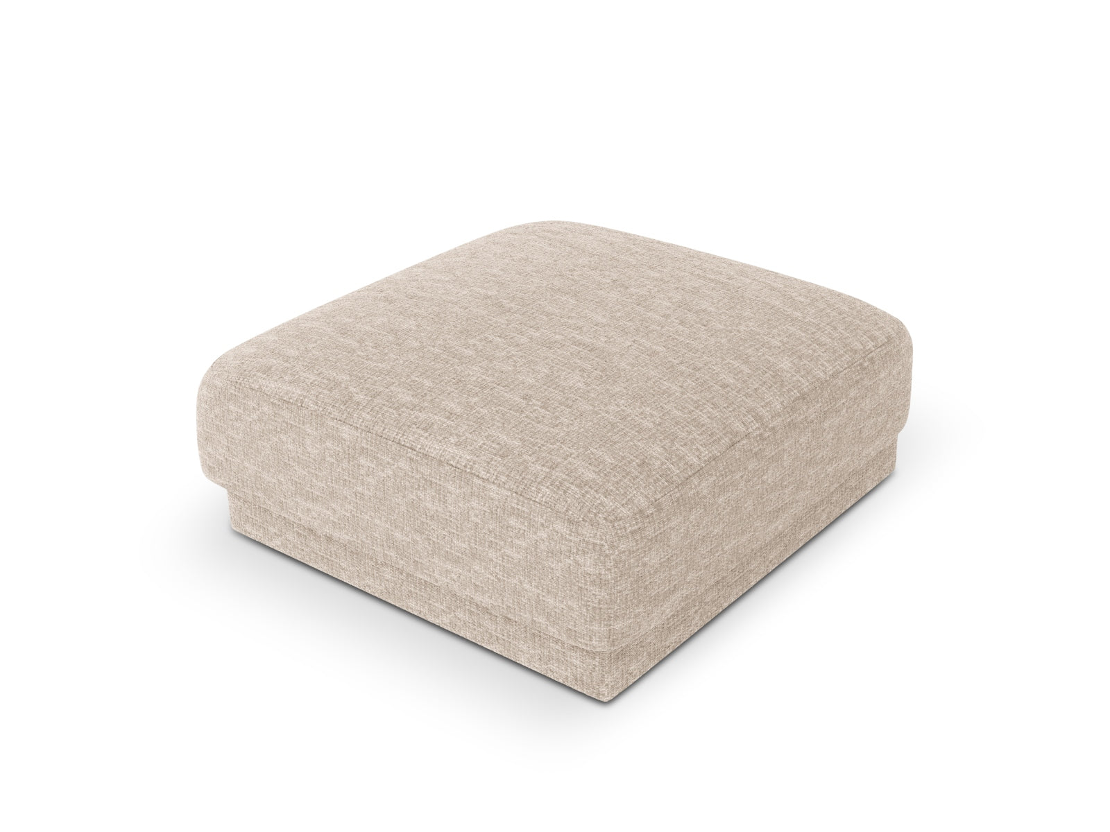 Eleganter Miley Pouf von Micadoni in sanftem Beige, vielseitig einsetzbar als Sitz oder Ablage, fügt sich harmonisch in jedes Wohnambiente ein.
