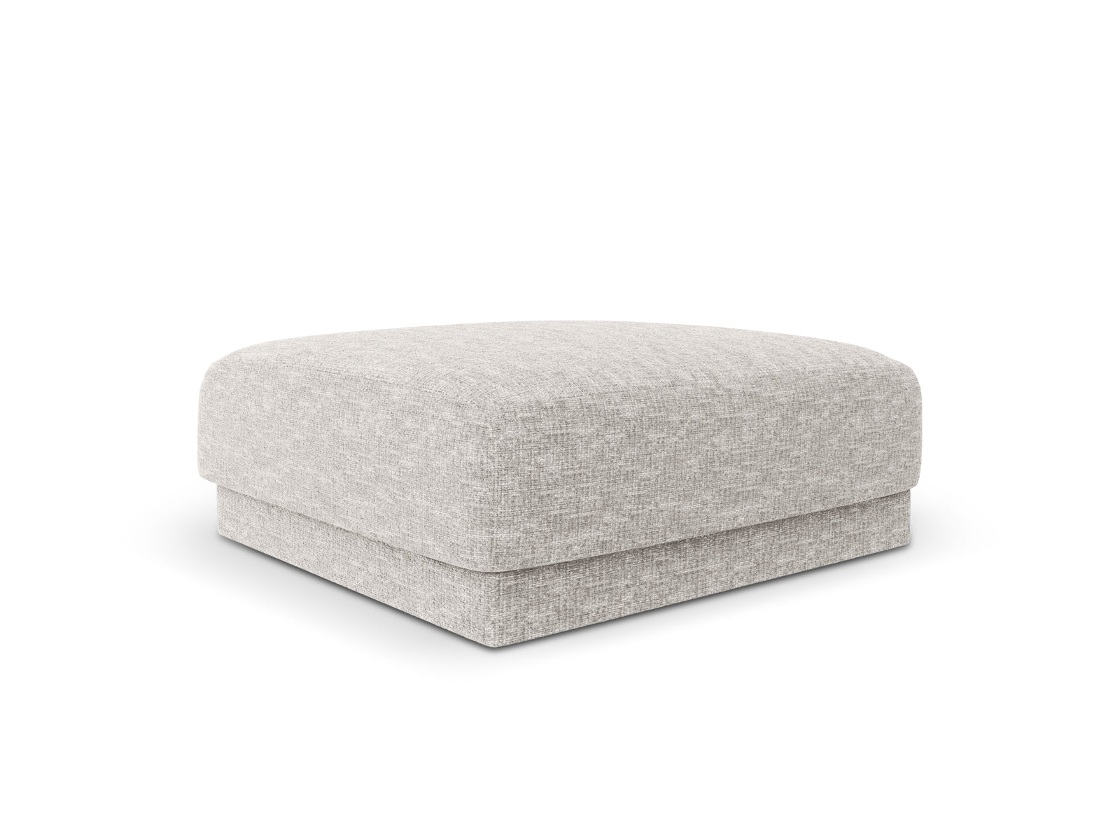 Stylischer Miley Pouf in hellem Grau von Micadoni, ideal für gemütliche Sitzgelegenheiten und moderne Wohnräume.