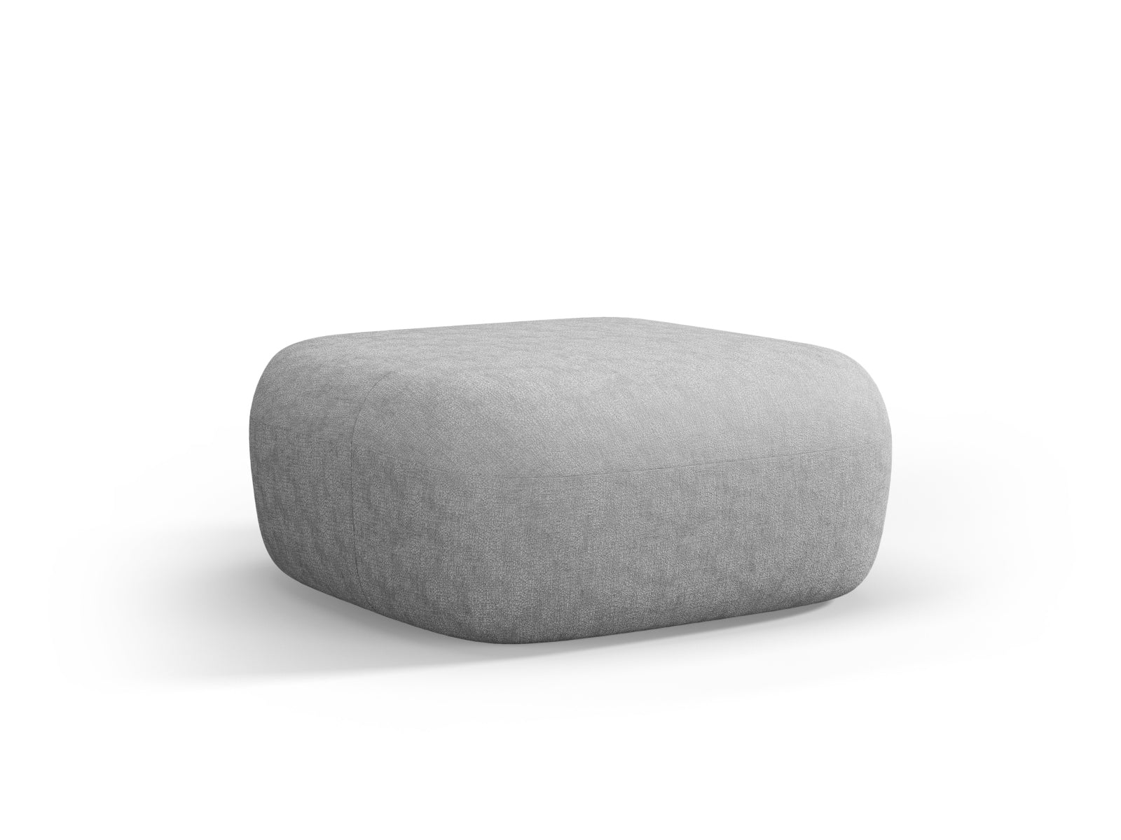 Eleganter Jenny Pouf von Micadoni in stilvollem Silber, ideal für jeden Wohnraum. Bequem und vielseitig einsetzbar.