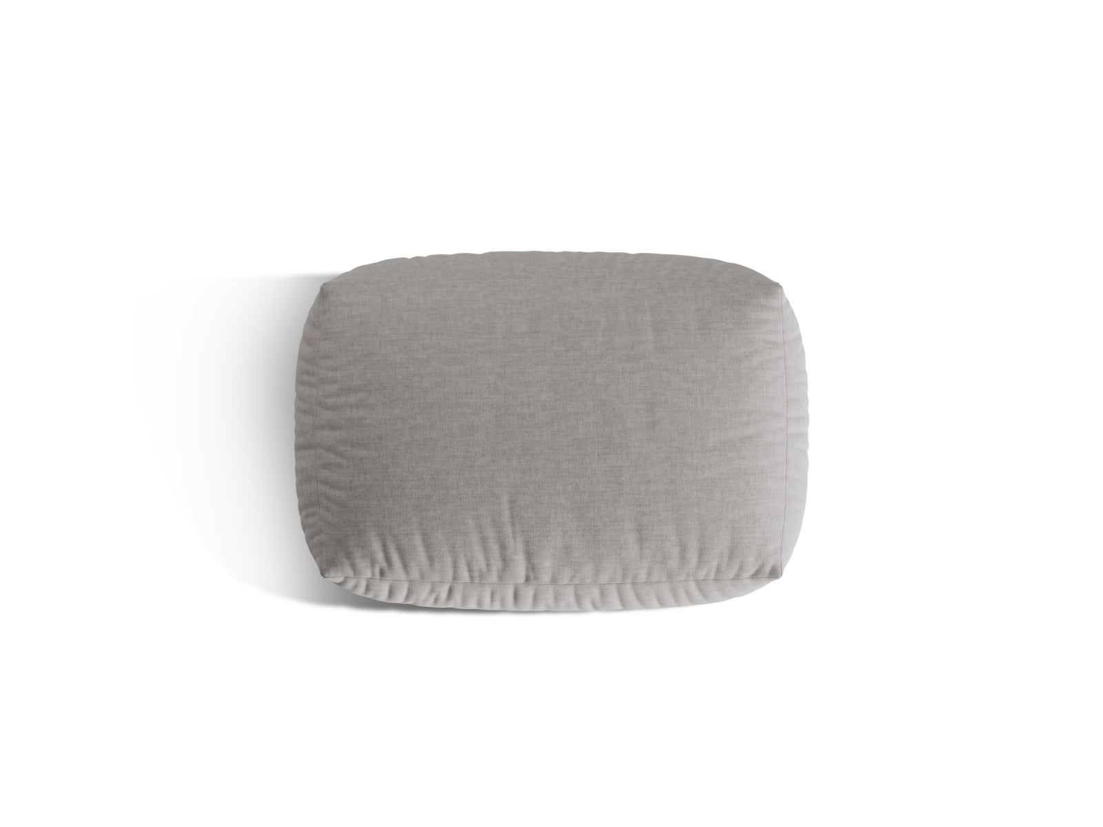 Eleganter Martina Pouf in dezentem Grau, ideal für gemütliche Sitzgelegenheiten oder als stilvolle Fußablage, passt perfekt in jedes Wohnambiente.