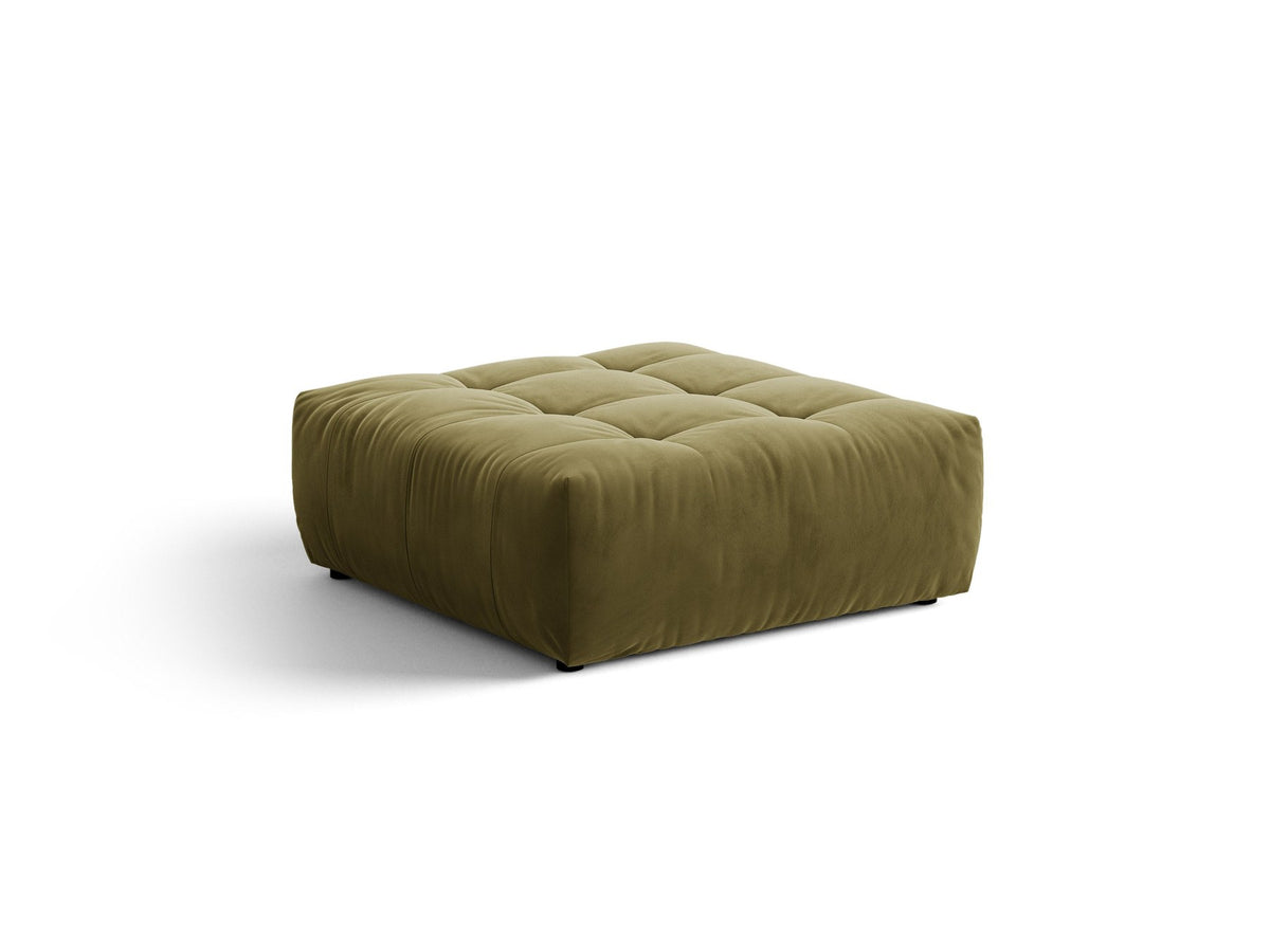 Beiger Sitzpouf Bloom von Micadoni mit rundem Design, Casino-Pearl-Stoffbezug und kurzen Beinen aus Polypropylen, Masse 107x99x42 cm.