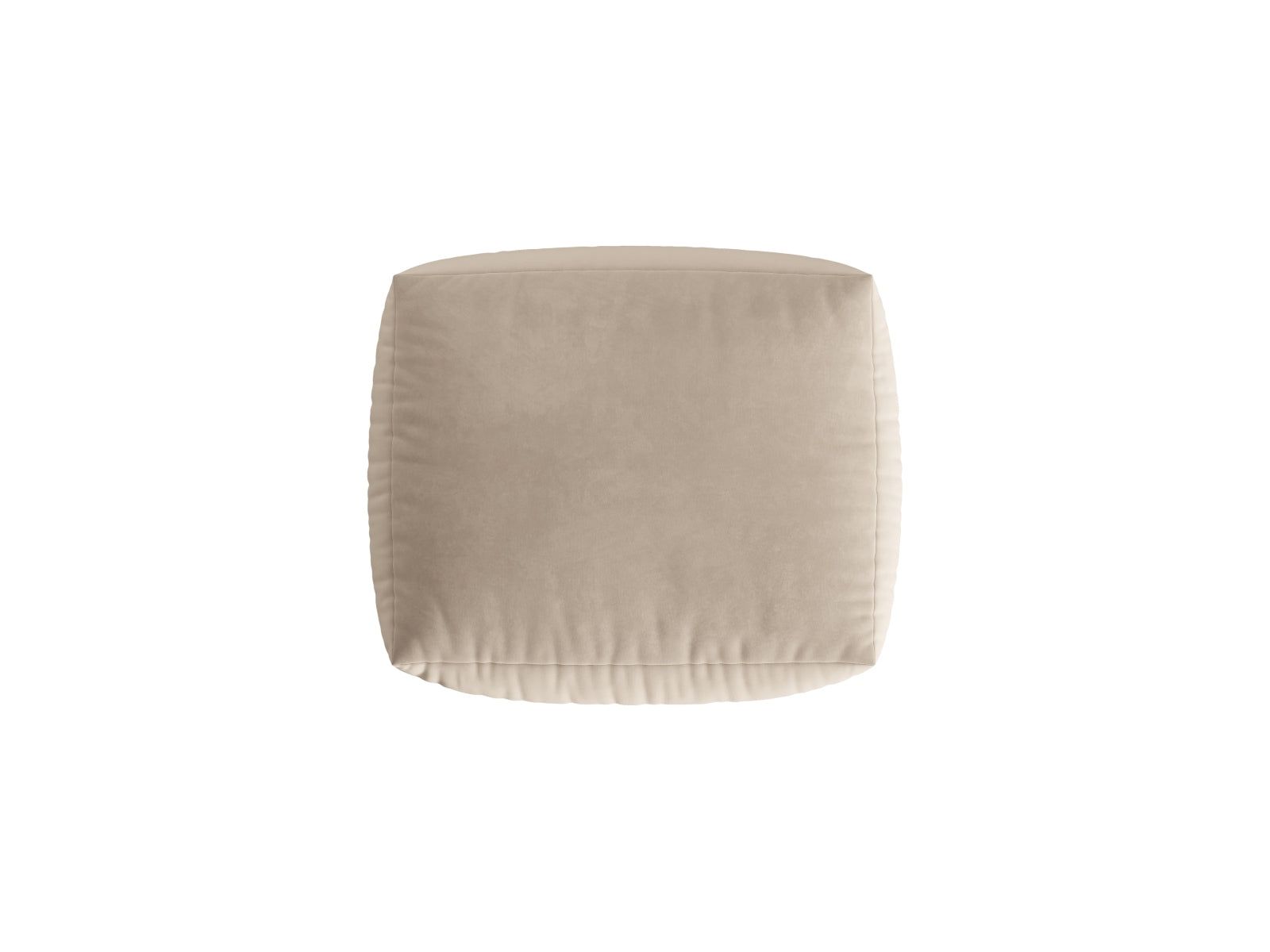 Stylischer Chris Velour Pouf 1 Sitzer in Ecru-Casino, perfekt für moderne Interiors. Teil der vielseitigen Sofaserie von Micadoni.
