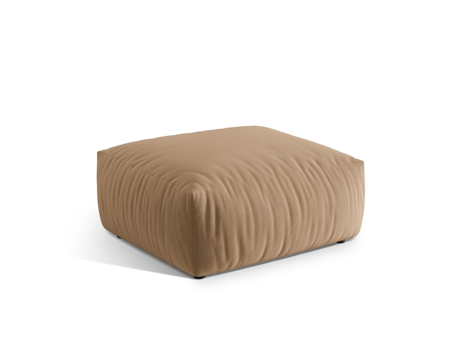 Eleganter Chris Velour Pouf 1 Sitzer in Sand-Casino, ideal für stilvolle Wohnräume. Teil der modularen Sofaserie von Micadoni.