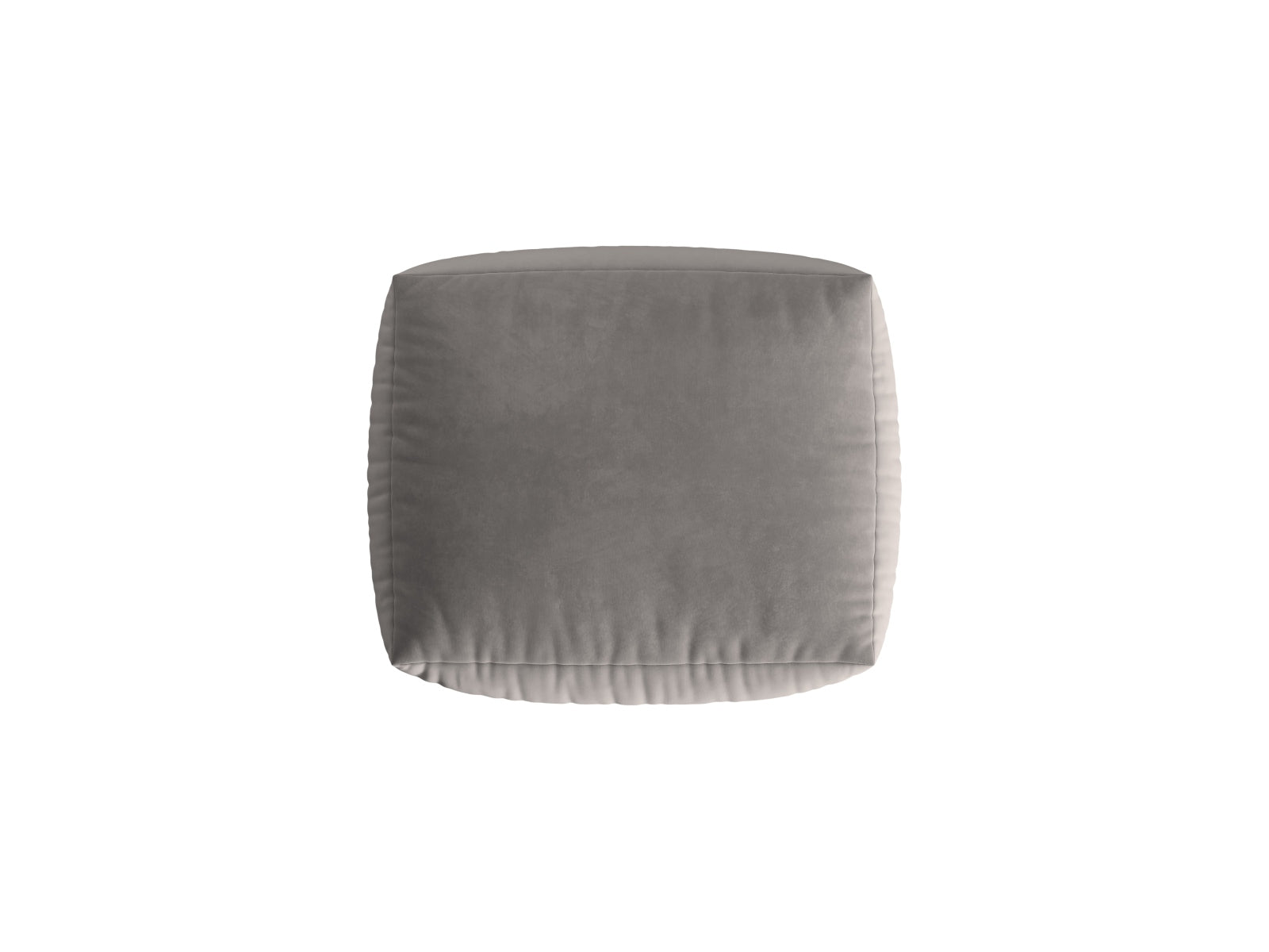 Stylischer Chris Velour Pouf 1 Sitzer in edlem Grau, perfekt für kreative Sofa-Kombinationen und bietet zusätzlichen Komfort in jedem Raum.