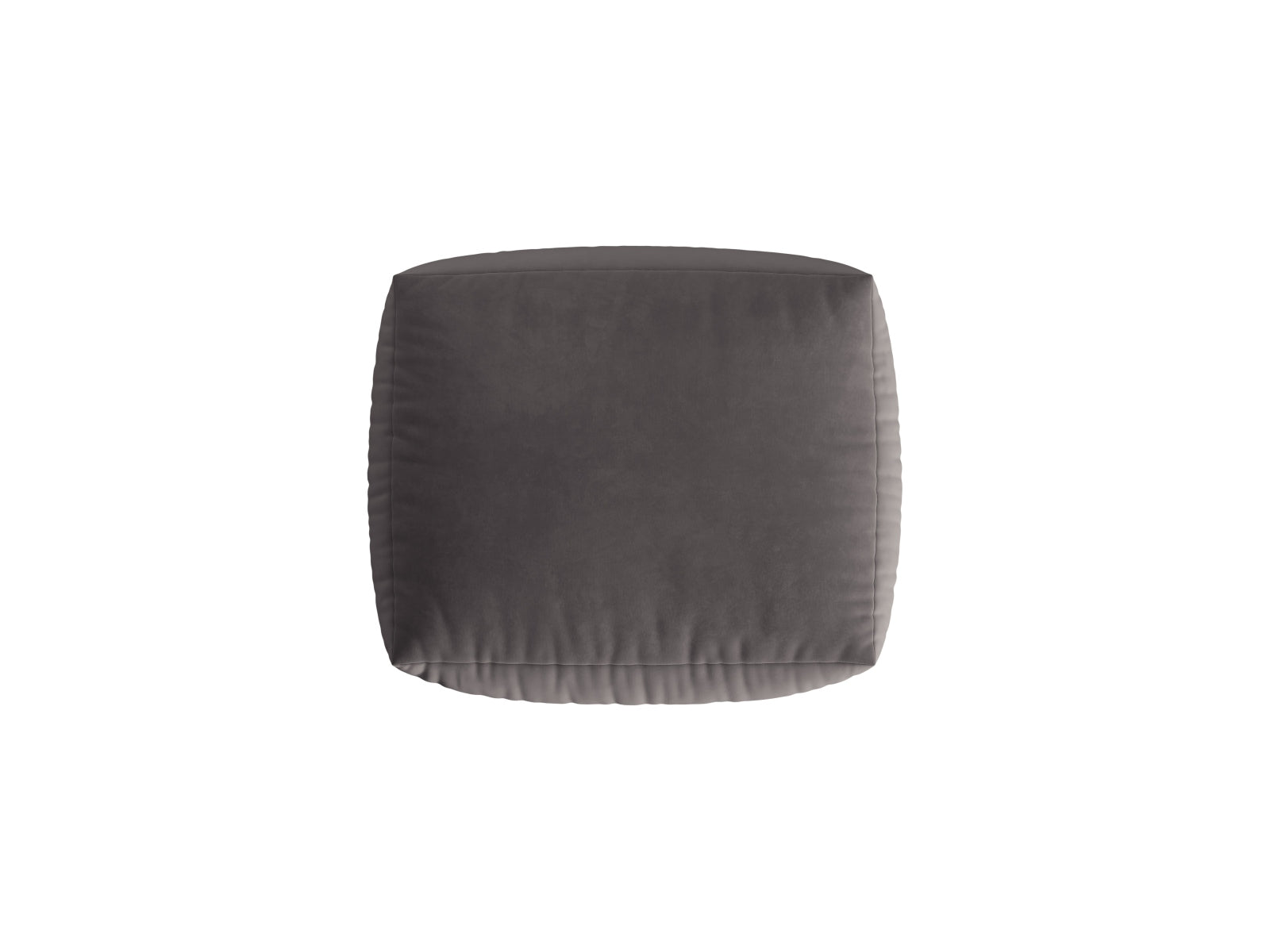 Stylischer Chris Velour Pouf 1 Sitzer in edlem Dunkelgrau, perfekt für kreative Raumgestaltungen und als zusätzlicher Sitzplatz.