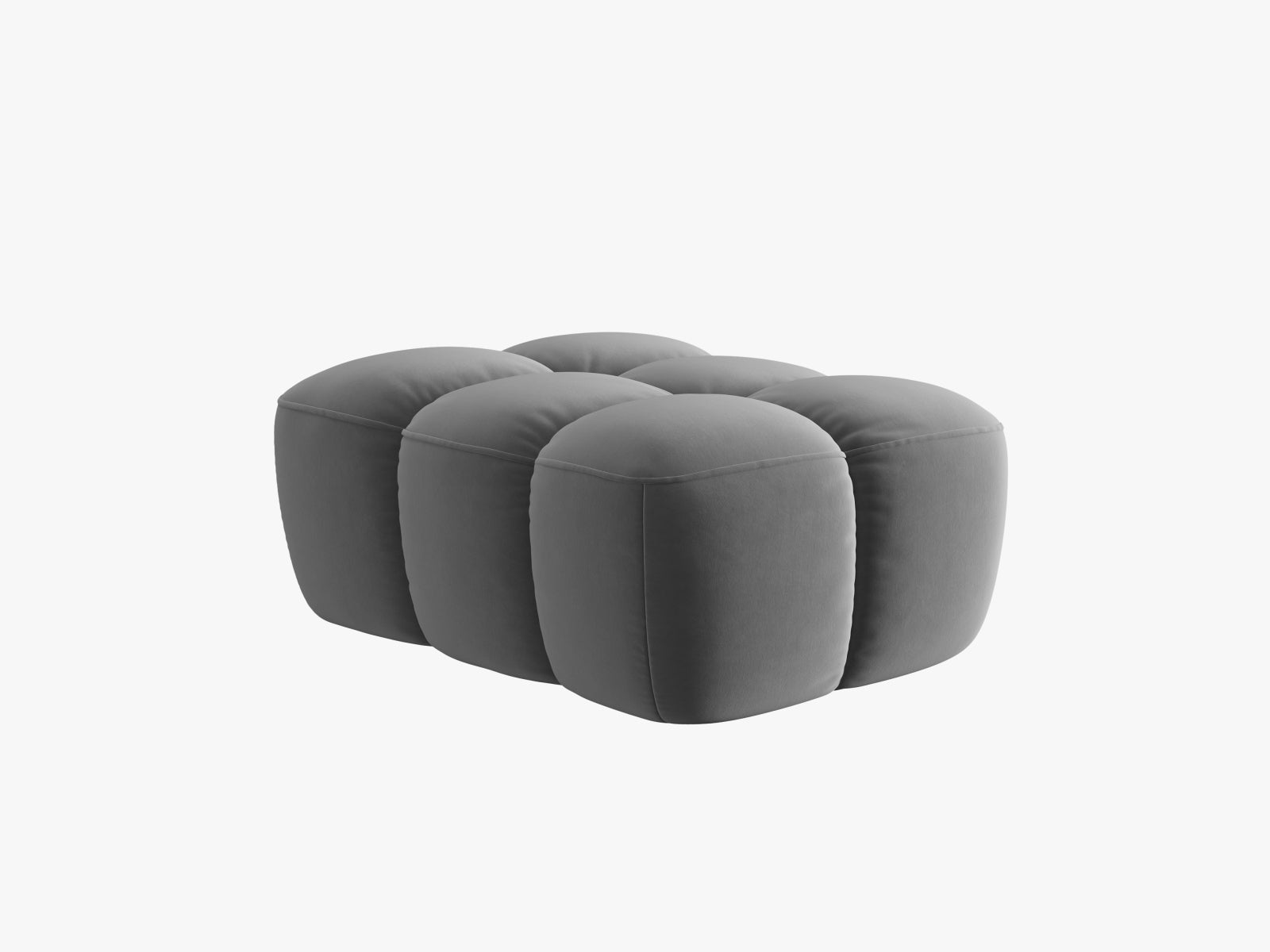 Lisa Velour Pouf 1 Sitzer in Light Grey präsentiert im Onlineshop von KAQTU Design AG. Modulares Sofa ist von Micadoni