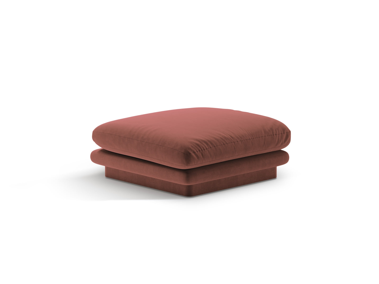 Eleganter Torino Velour Pouf 1 Sitzer in Cuoio-Casino, ideal für stilvolle Wohnräume. Modulares Sofa von Micadoni, vielseitig einsetzbar.