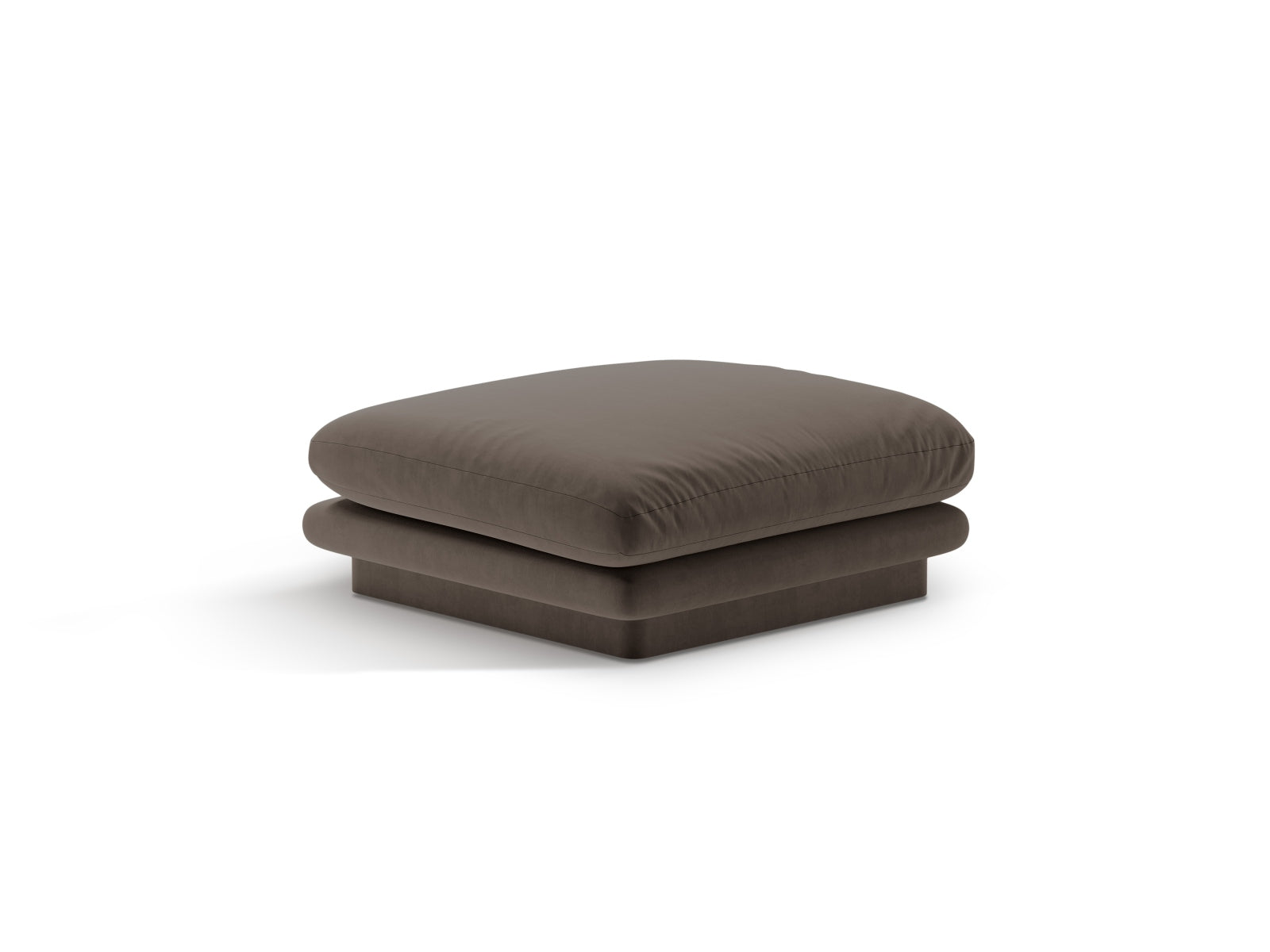 Eleganter Torino Velour Pouf 1 Sitzer in edlem Ebony-Casino, ideal für stilvolle Wohnräume und vielseitige Sitzlösungen.