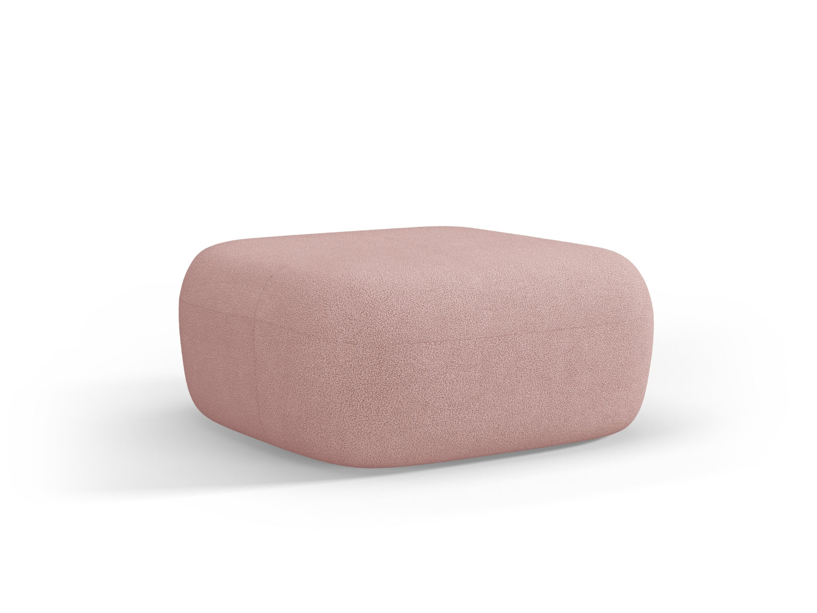 Stylischer Jenny Boucle Pouf in sanftem Powder Pink, ideal für jeden Raum. Perfekt als Sitzgelegenheit oder dekoratives Element.