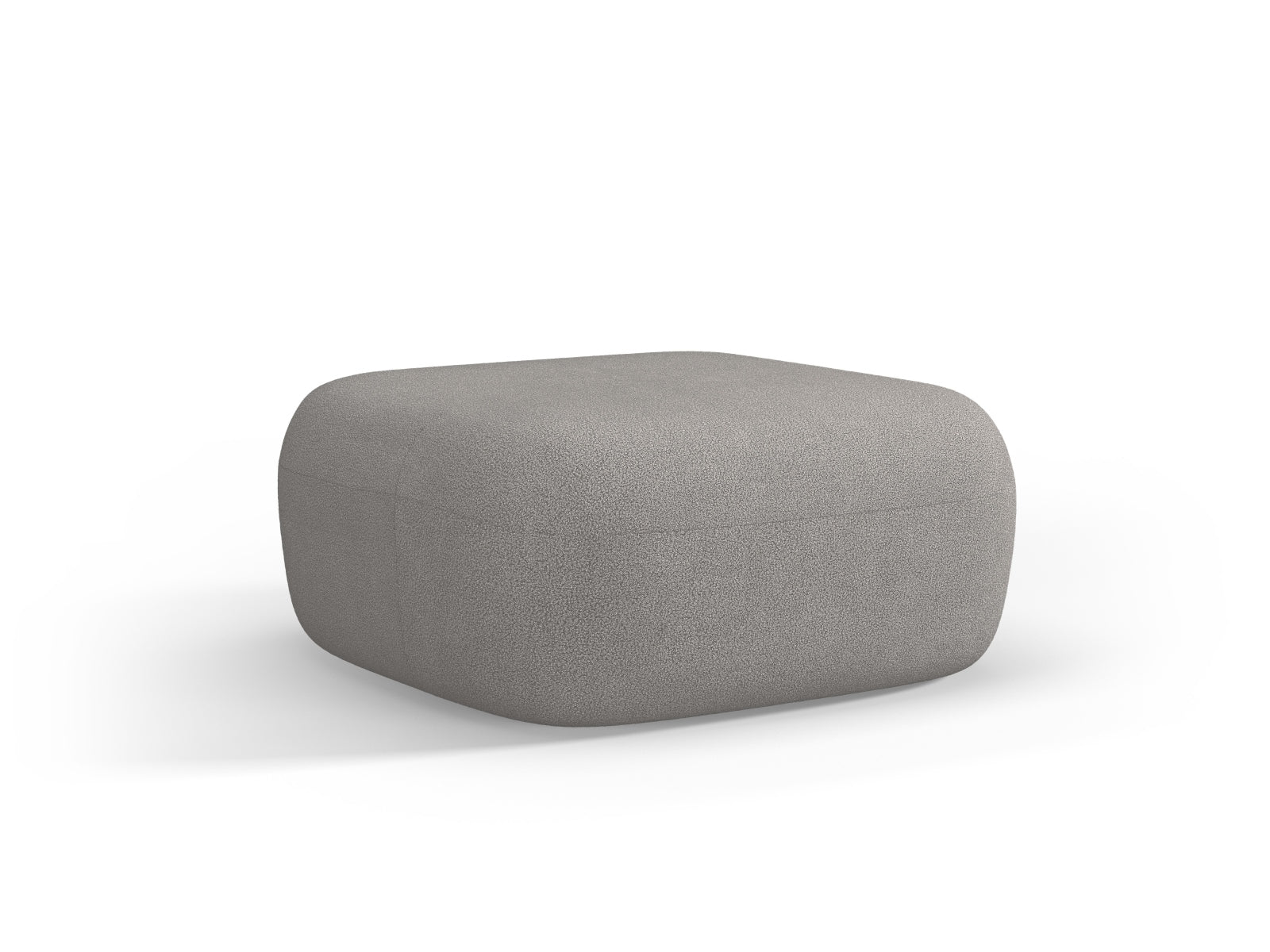 Stylischer Jenny Boucle Pouf in hellem Grau, ideal als Sitzgelegenheit oder Fußablage, perfekt für jedes moderne Wohnambiente.