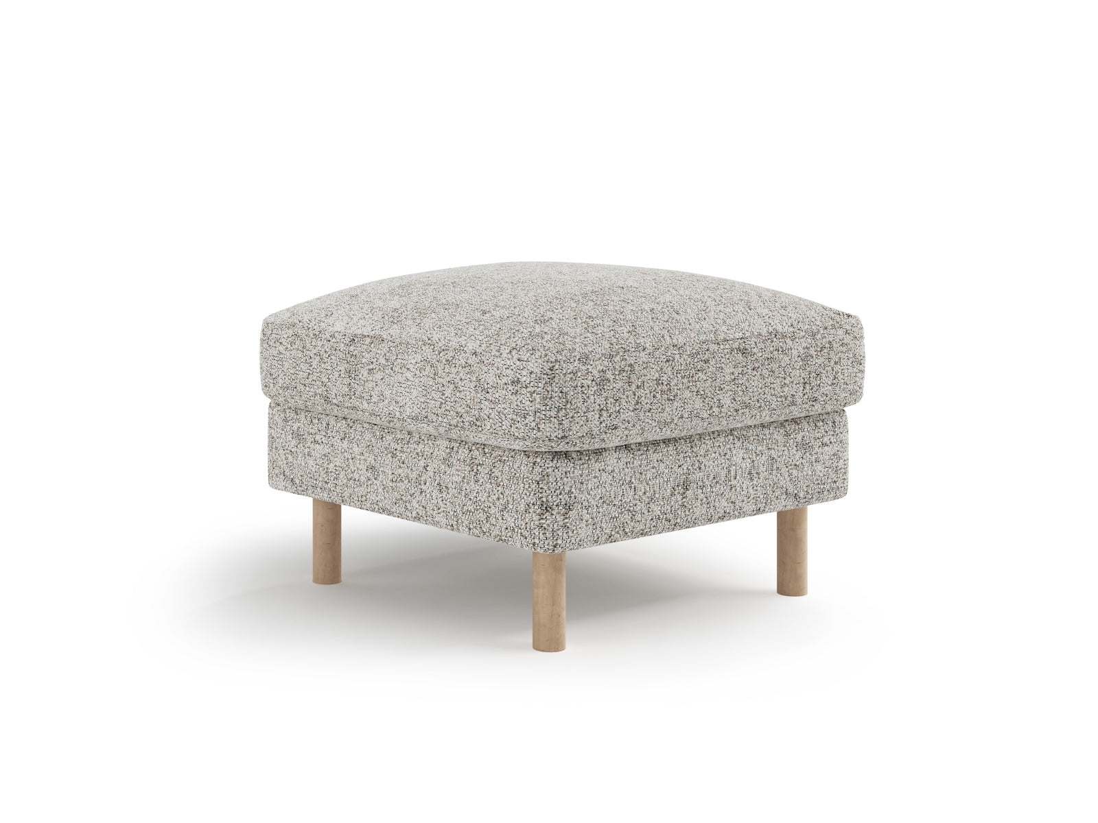 Beige Melange Eden Pouf 1 Sitzer von Micadoni, stilvolles modulares Sofa für modernes Wohnen, ideal für jeden Raum.