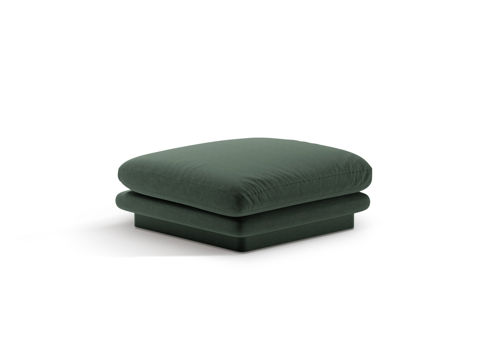 Eleganter Torino Pouf 1 Sitzer in Moosgrün, ideal für modulares Sofa-Design, stilvoll und vielseitig einsetzbar.